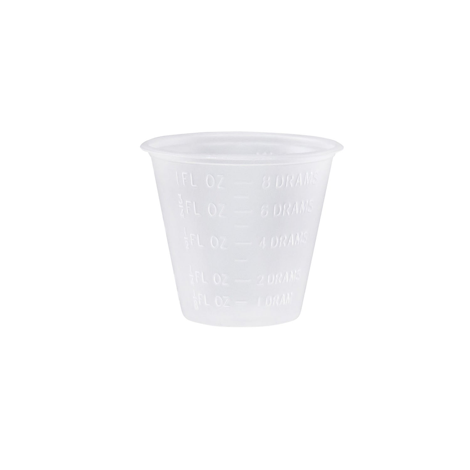 9007-M - Dukal Corporation - Vaso para medicamentos, 1 oz, solo sistema métrico, 100/slv, 50 slv/caja (60 cs/plt), caja