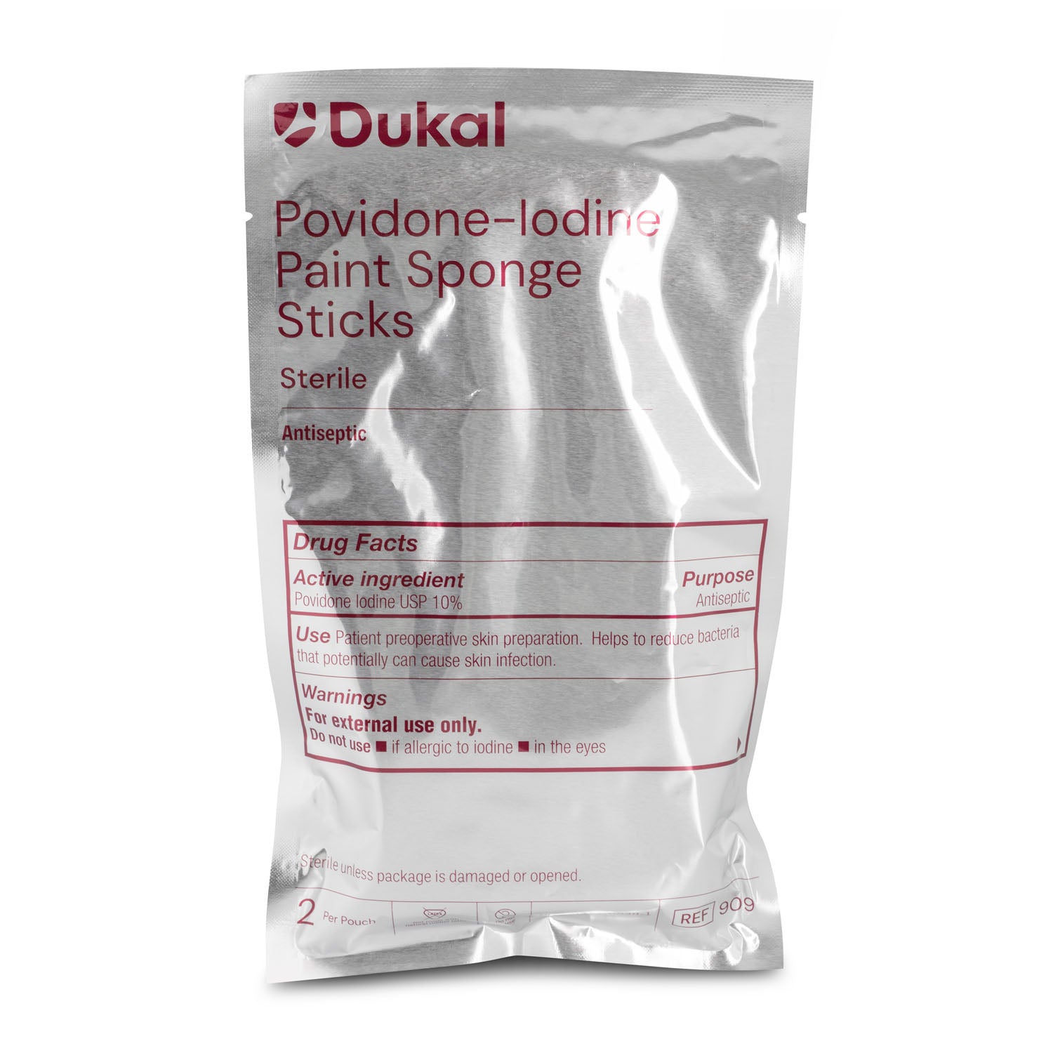 909 - Dukal Corporation - Povidone-Iodine Paint Sponge Sticks, 2/pk, 10 pk/bx, 8 bx/cs (Not Available for Sale into Canada &PR ) , cs