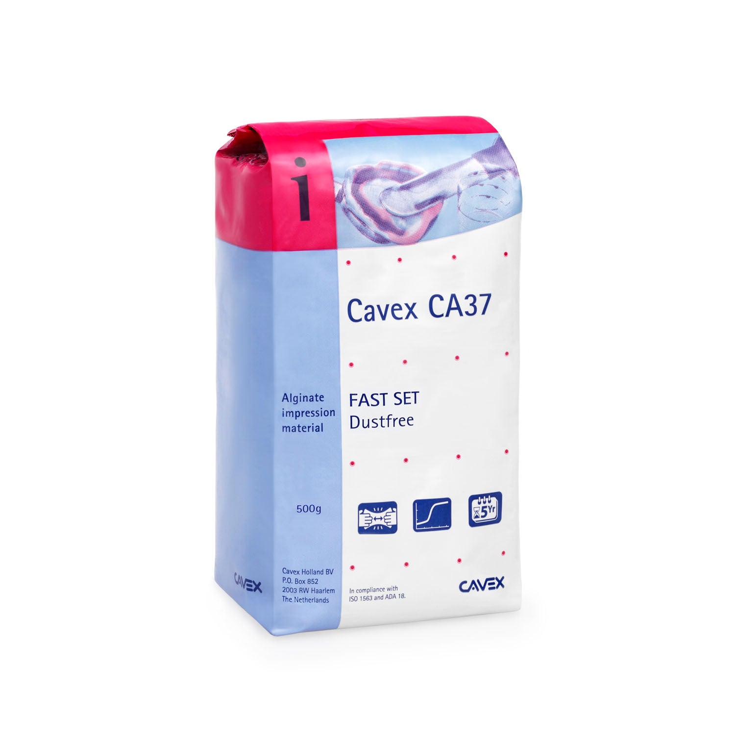 AA025 - Dukal Corporation - Cavex CA37 Alginate, Fast Set, Dust-free, 500g bag, 20 bg/cs , cs