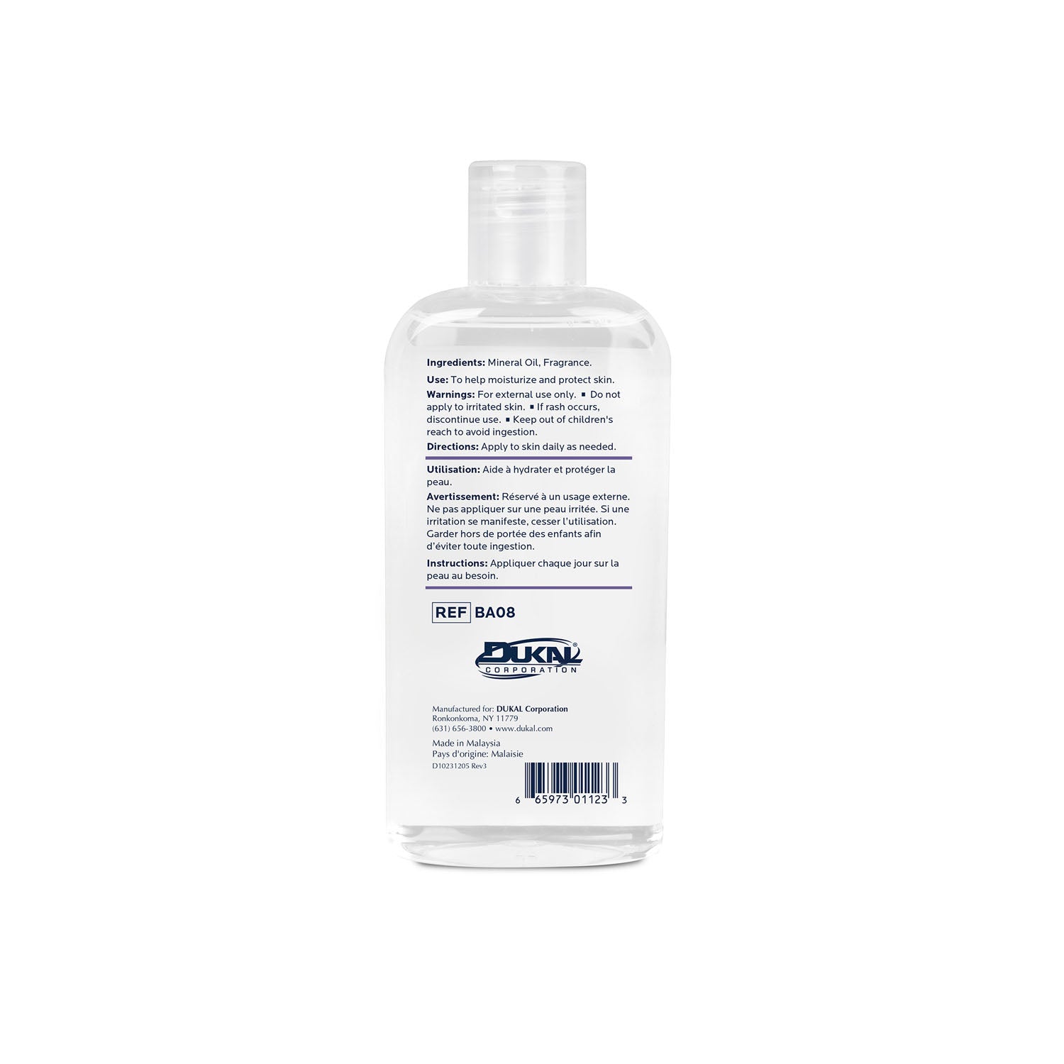 BA08 - Dukal Corporation - Baby Oil, 8 oz, Dispensing Cap, 48/cs , cs