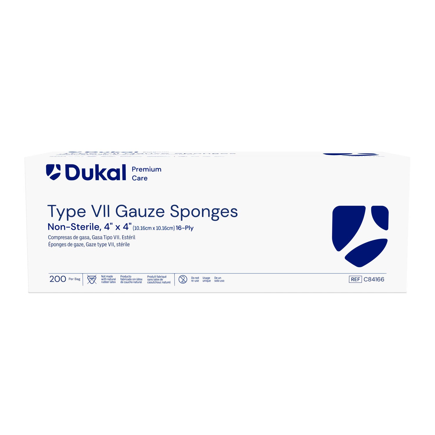 C84166 - Dukal Corporation - Gauze Sponge, Type VII, Non-Sterile, 4" x 4", 16-Ply, 200/bg, 10 bg/cs , cs