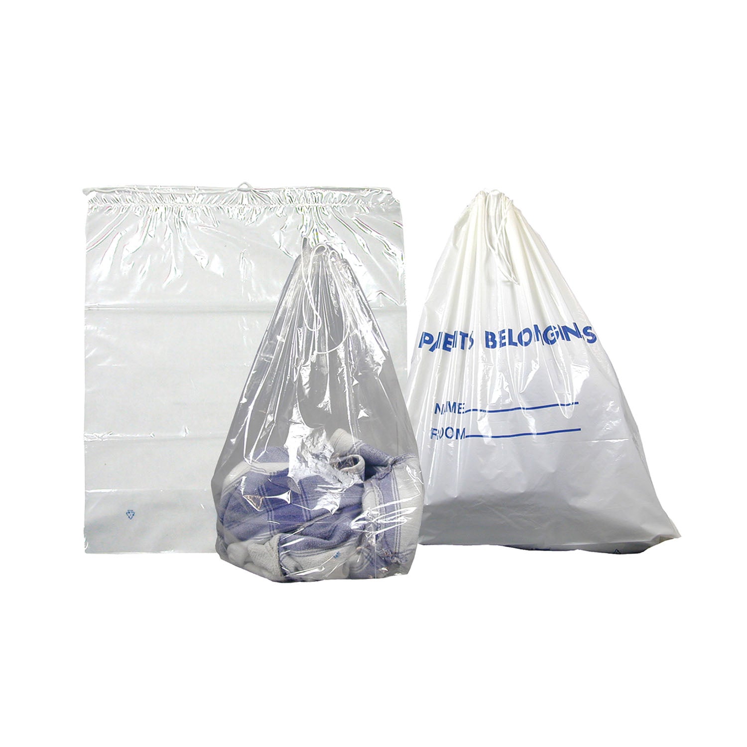 DSPB01 - Dukal Corporation - Patient Belongings Bag, Drawstring, White, 20" x 20", 250/cs , cs
