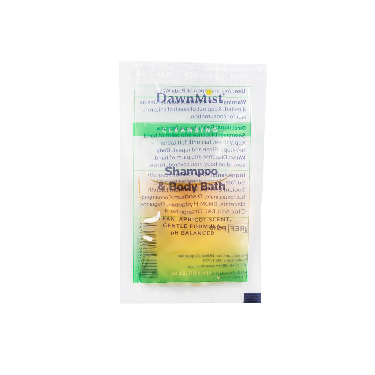 PS10 - Dukal Corporation - Shampoo & Body Bath, .35 oz Single Use Packet, 100/pk, 10 bg/cs (50 cs/plt) , cs