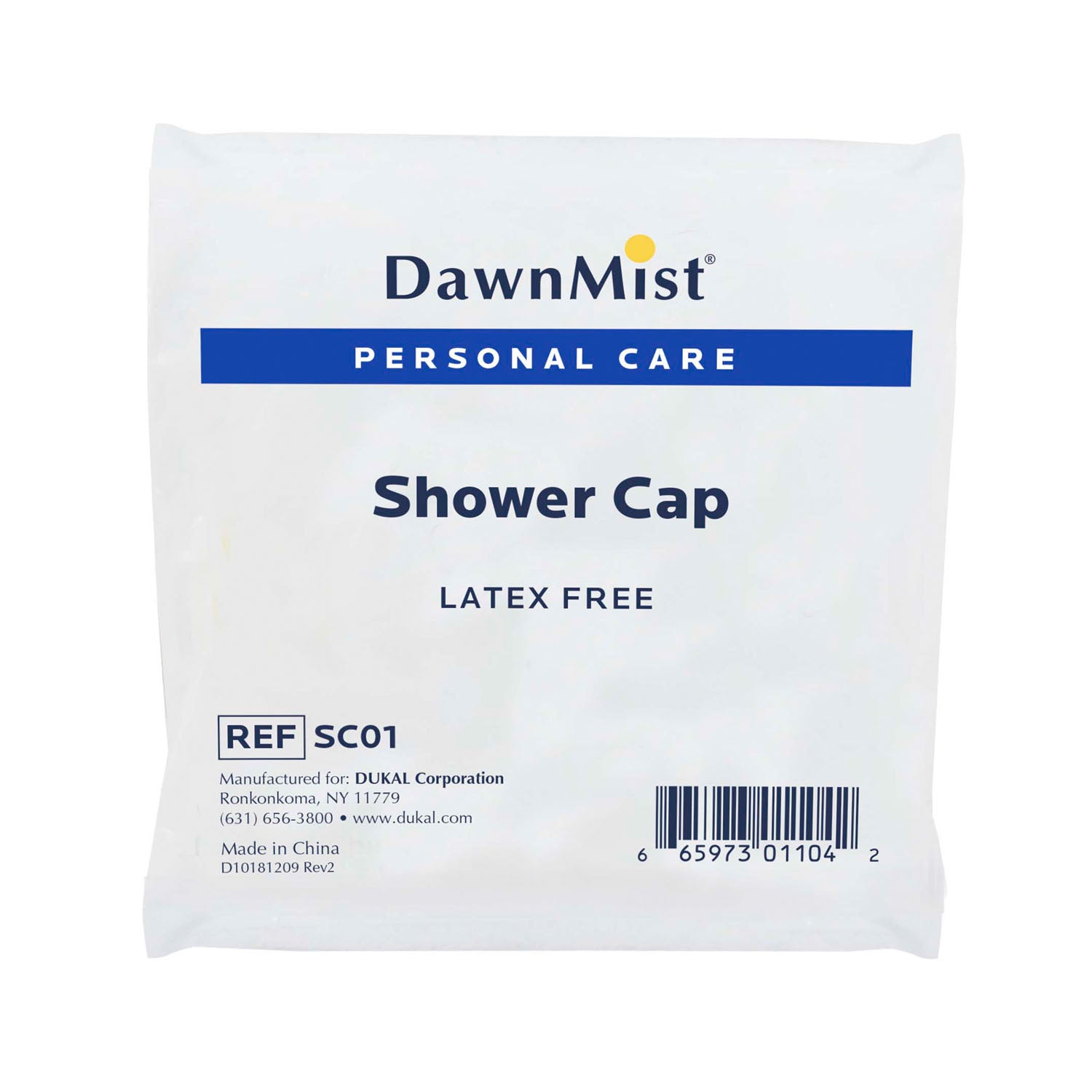 SC01 - Dukal Corporation - Shower Cap, Latex Free (LF), 1/bg, 200 bg/bx, 10 bx/cs , cs