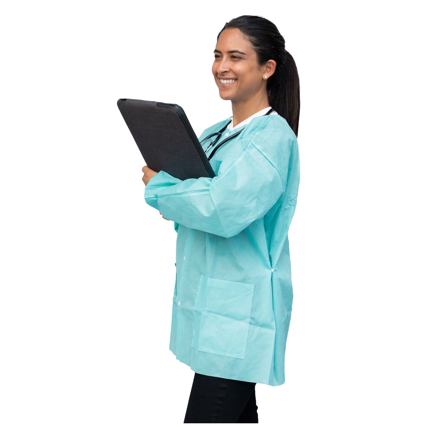 UGJ-6505-XXL - Dukal Corporation - FitMe Lab Jackets, XX-Large, Teal/ Green, 10/bg , bg