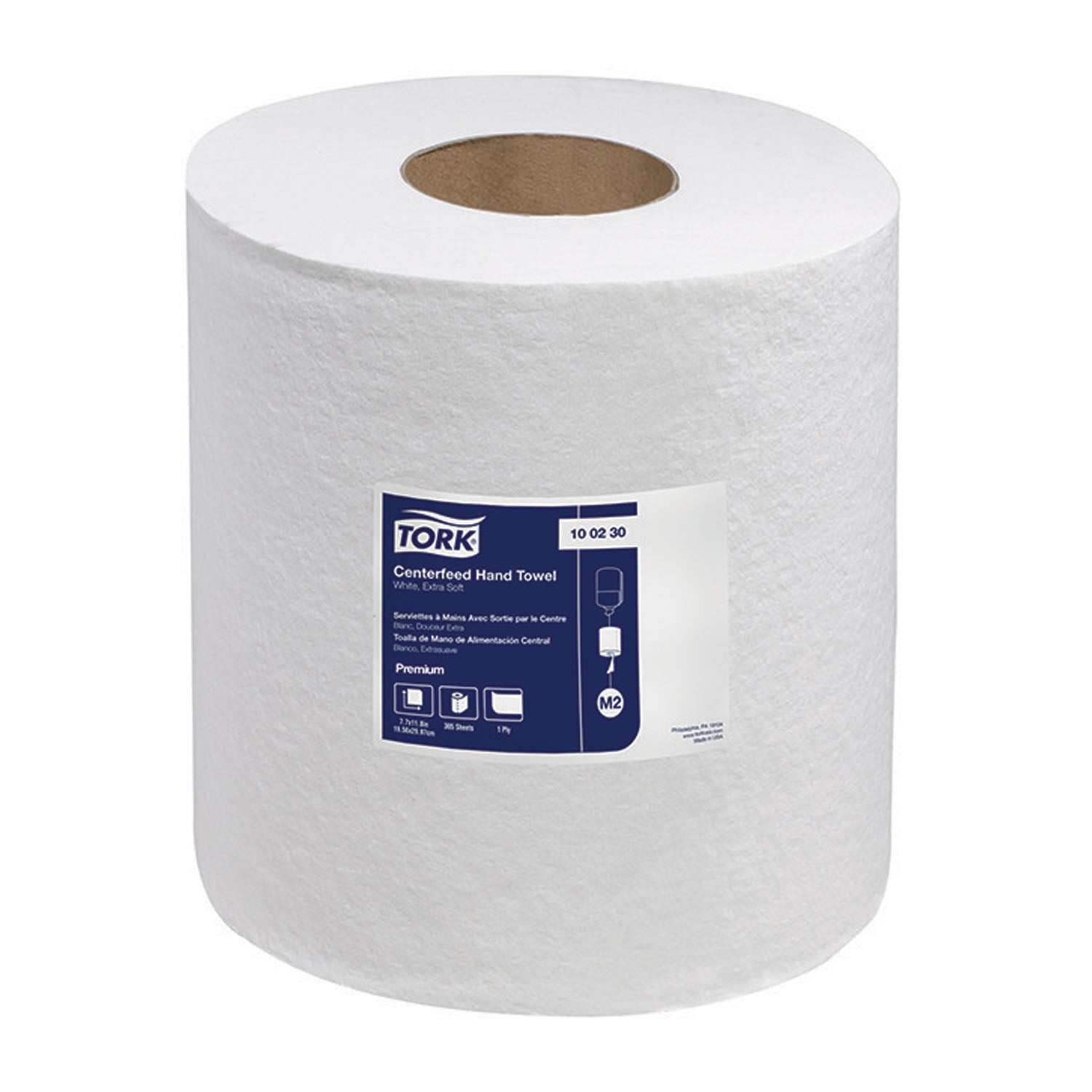 100230 - Essity Professional Hygiene North America, LLC - Premium Hand Towel, Centerfeed, 1-Ply, Extra Soft, White, 7.7" x 11.8", 305 sht/rl, 6 rl/cs (60 cs/plt) , cs