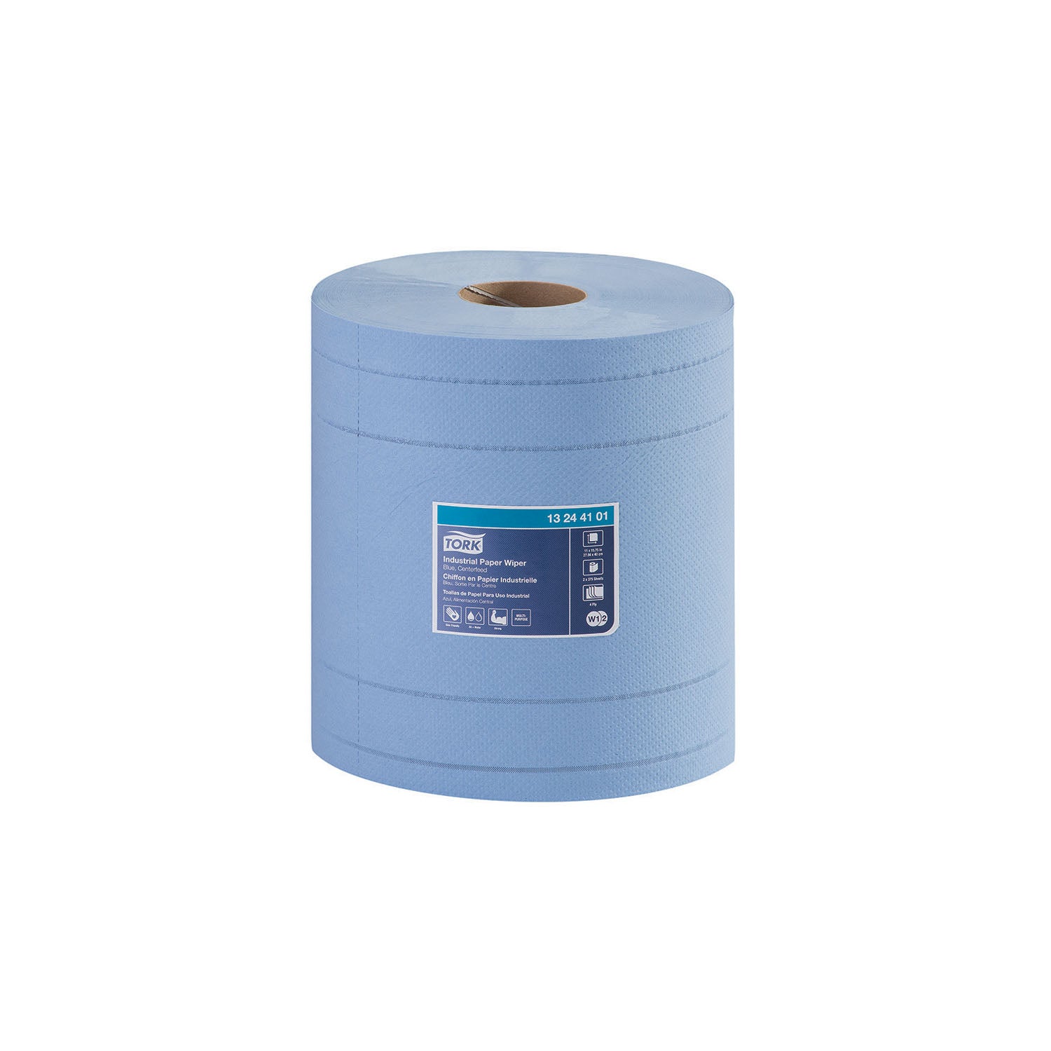 13244101 - Essity Professional Hygiene North America, LLC - Industrial Paper Wiper, Centerfeed, Advanced, Blue, 4-Ply, W2, 492.19ft, 11" x 10.4", 375 sht/rl, 2 rl/cs (80 cs/plt) , cs