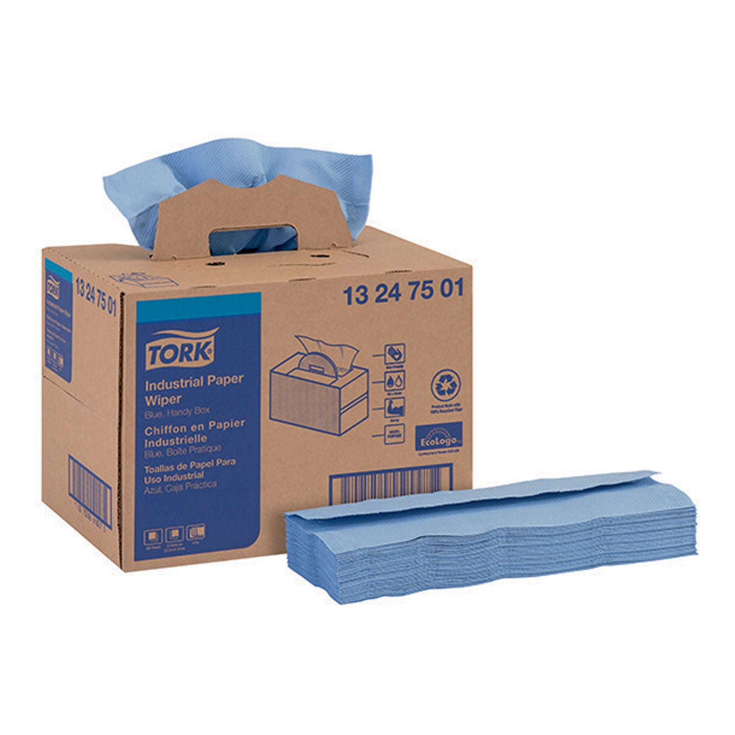 13247501 - Essity Professional Hygiene North America, LLC - Industrial Paper Wiper, Handy Box, Advanced, Blue, 4-Ply, 16.5" x 12.8", 180 sht/bx, 1 bx/cs (150 cs/plt) , cs