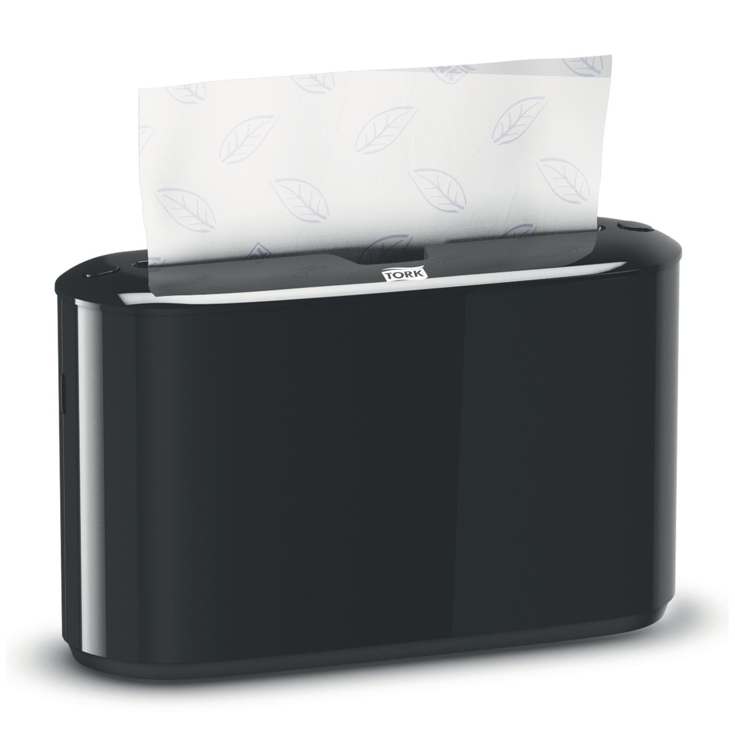 302028 - Essity Professional Hygiene North America, LLC - Dispensador de mostrador, toalla de mano, multiplegado, universal, plástico, negro, 7.9" x 12.7" x 4.6" (136 cajas/paquete), c/u