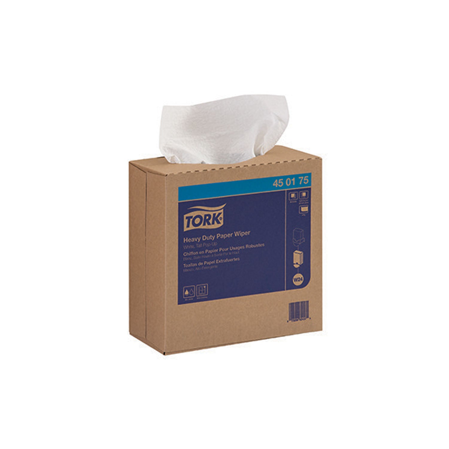 450175 - Essity Professional Hygiene North America, LLC - Paño de papel, resistente, caja desplegable, blanco, 1 capa, ancho 24, 16,3" x 9,3", 90 hojas/caja, 10 cajas/caja (36 cajas/placa), caja