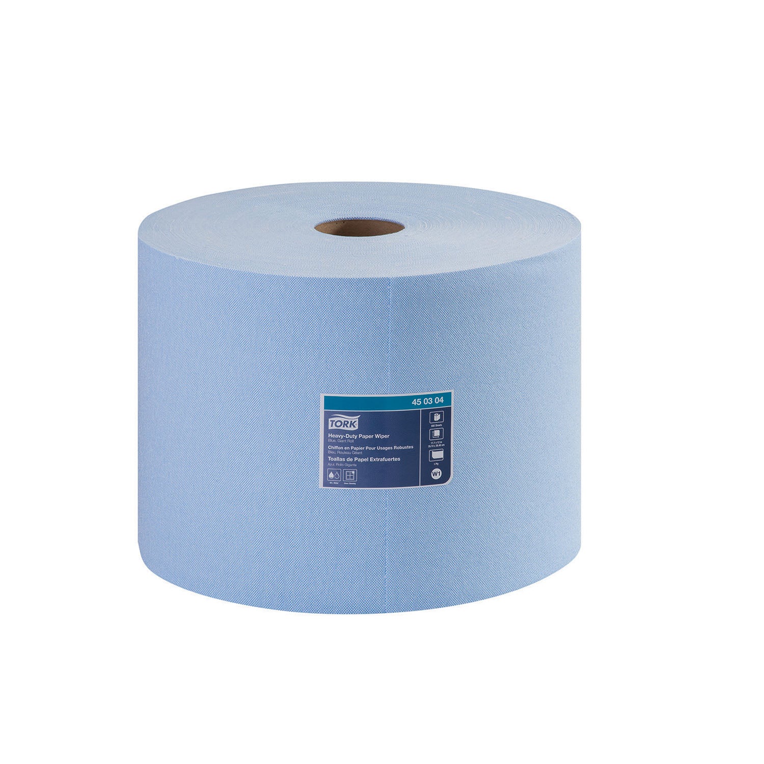 450304 - Essity Professional Hygiene North America, LLC - Paño de papel, resistente, rollo gigante, avanzado, azul, 1 capa, W1, 800 pies, 1 rollo/caja (48 cajas/plt), caja