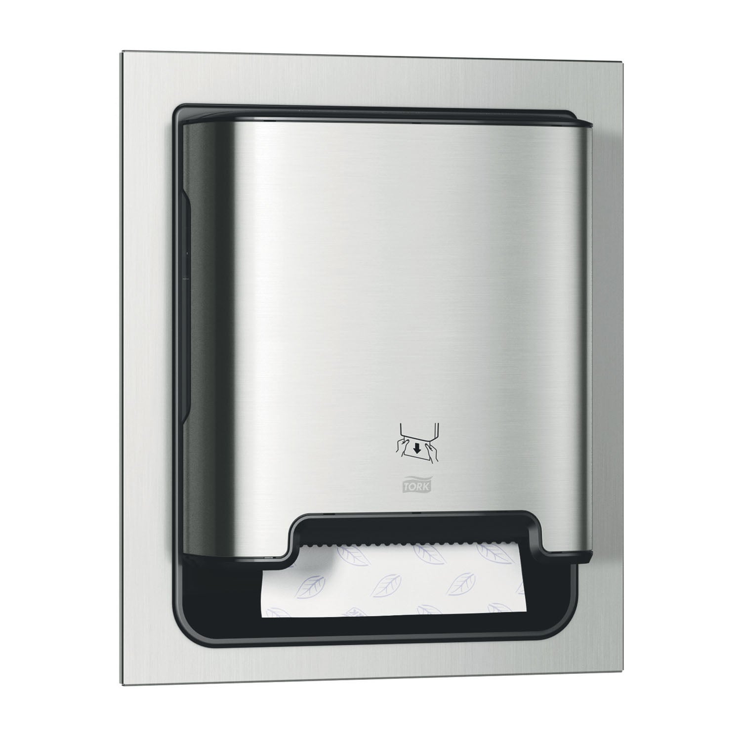 461023 - Essity Professional Hygiene North America, LLC - Dispensador de toallas de mano, empotrado en la pared, universal, metal/plástico, acero inoxidable, H1, 20,6" x 17,6" x 7,9" (24 cajas/paquete), c/u