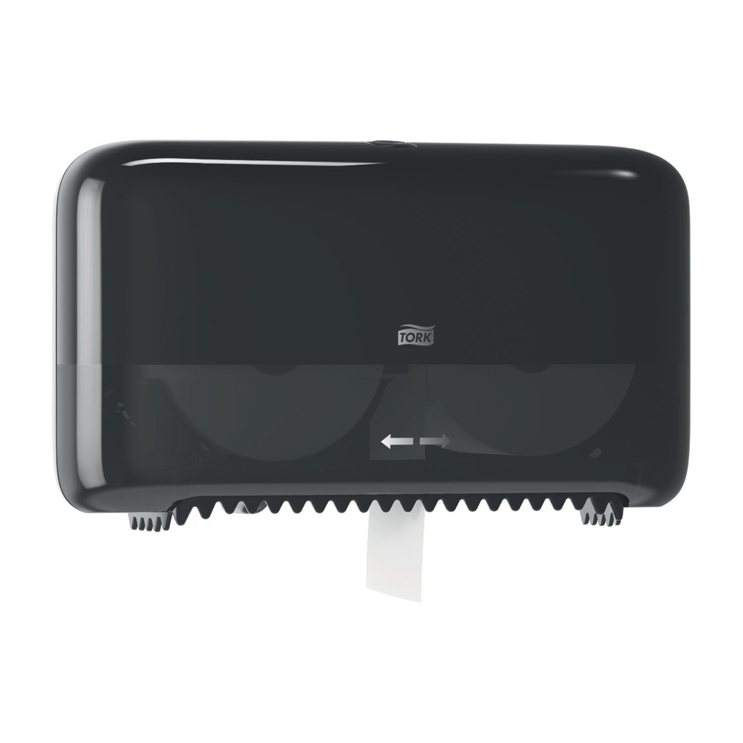 473208 - Essity Professional Hygiene North America, LLC - Dispensador de papel higiénico Elevation, sin núcleo, de alta capacidad, universal, negro, T7, plástico, 8,2" x 14,2" x 5,1" (234 cajas/paquete), c/u