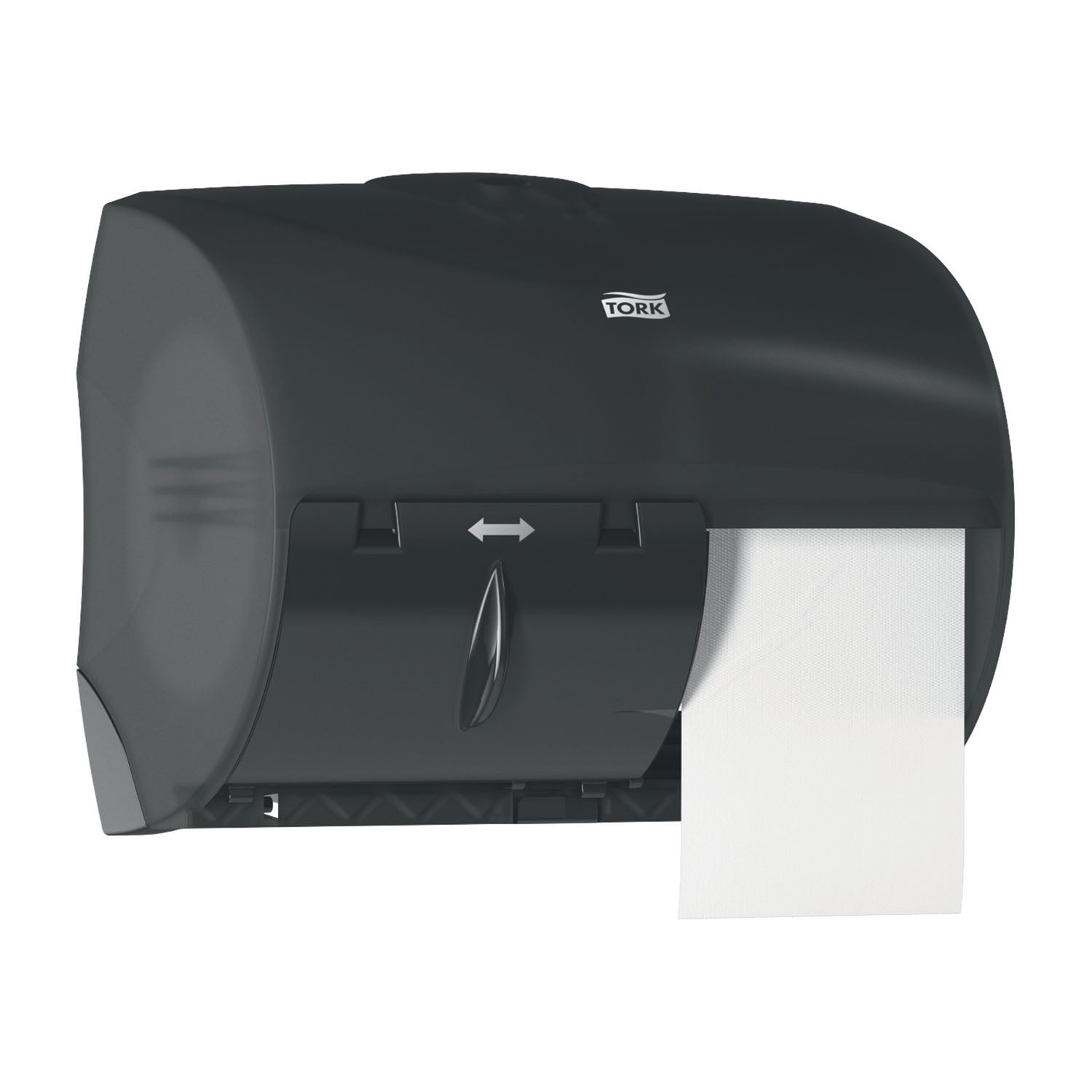 565728 - Essity Professional Hygiene North America, LLC - Dispensador de rollos de papel higiénico, doble, para OptiCore®, universal, negro, T11, plástico, 8,2" x 11" x 7,2" (102 cajas/paquete), c/u