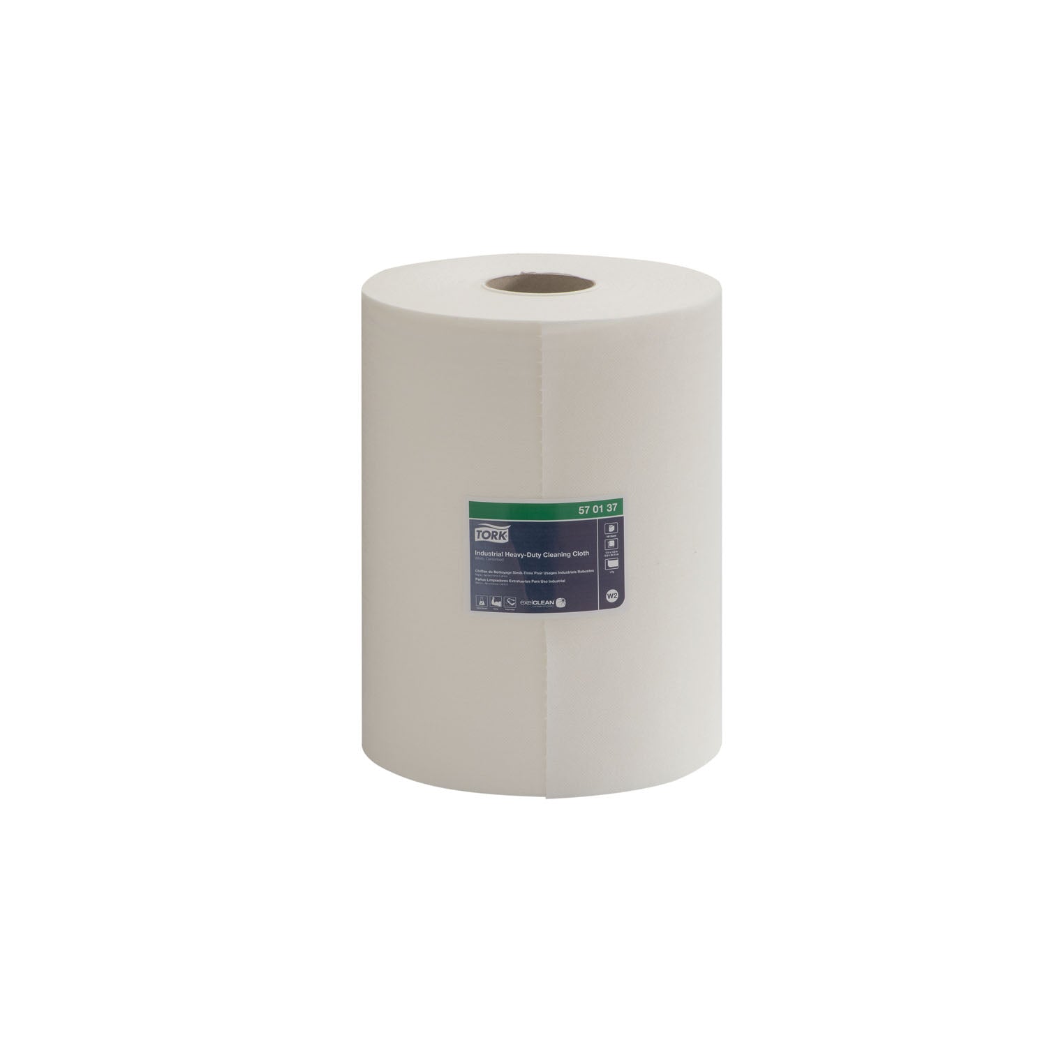 570137 - Essity Professional Hygiene North America, LLC - Industrial Cleaning Cloth, Heavy-Duty, Centerfeed, Premium, White, 1-Ply, Embossed, W1/W2/W3, 133.33ft, 12.6" x 9.8", 160 sht/rl, 1 rl/cs (112 cs/plt) , cs