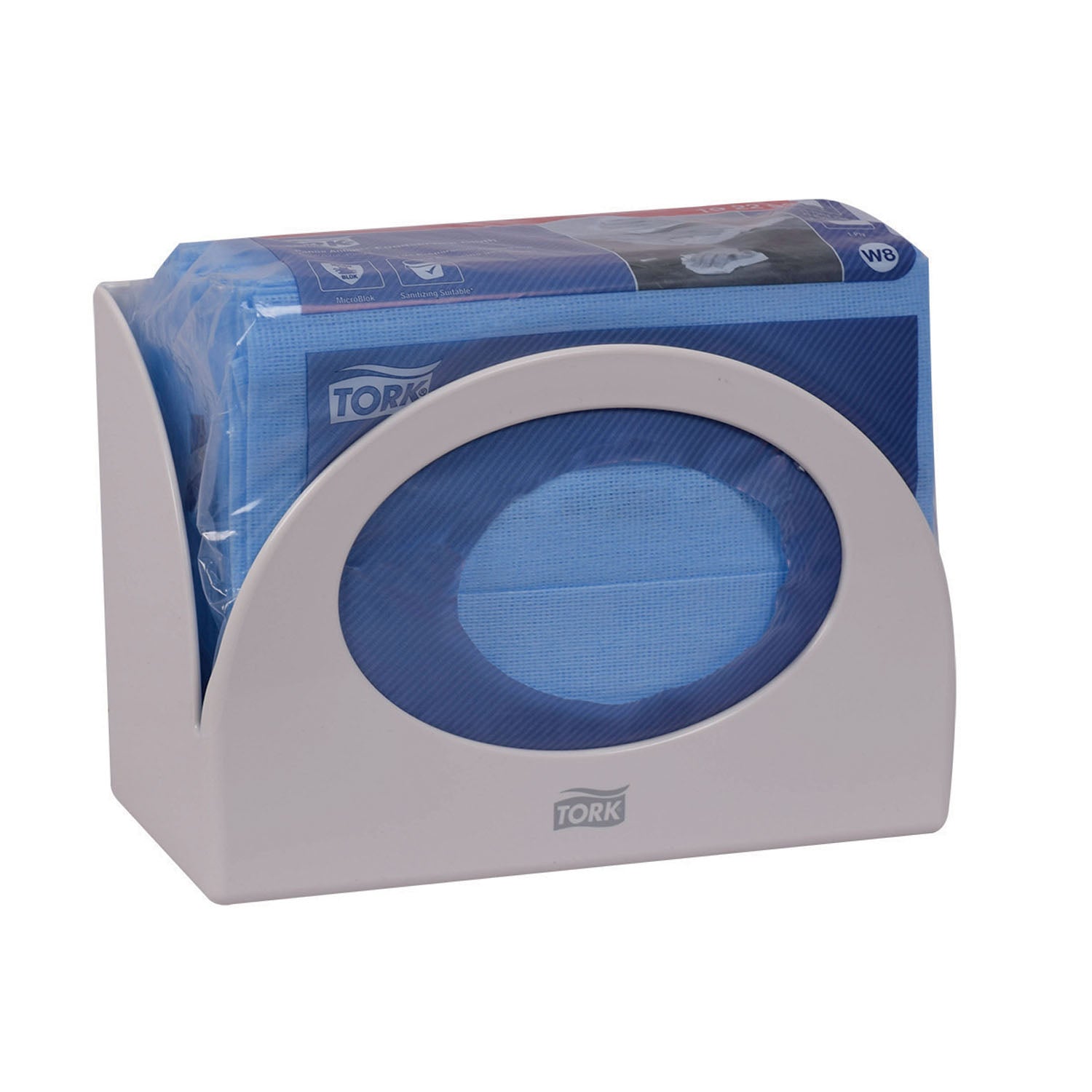 655300 - Essity Professional Hygiene North America, LLC - Dispensador de toallitas, soporte pequeño, universal, blanco, ancho 8, 5.7" x 8.4" x 4.2" (160 cajas/paquete), c/u
