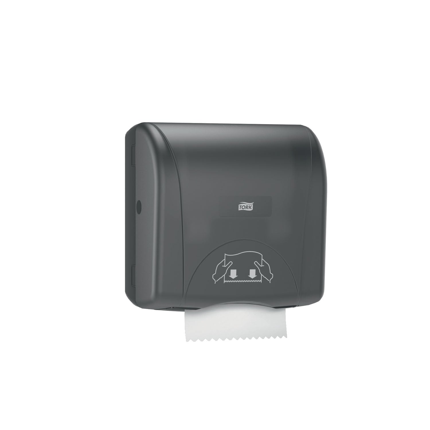 774828 - Essity Professional Hygiene North America, LLC - Dispensador de toallas de mano en rollo, mecánico, mini, universal, negro, H86, plástico, 12,5" x 11,8" x 7,5" (144 cajas/paquete), c/u