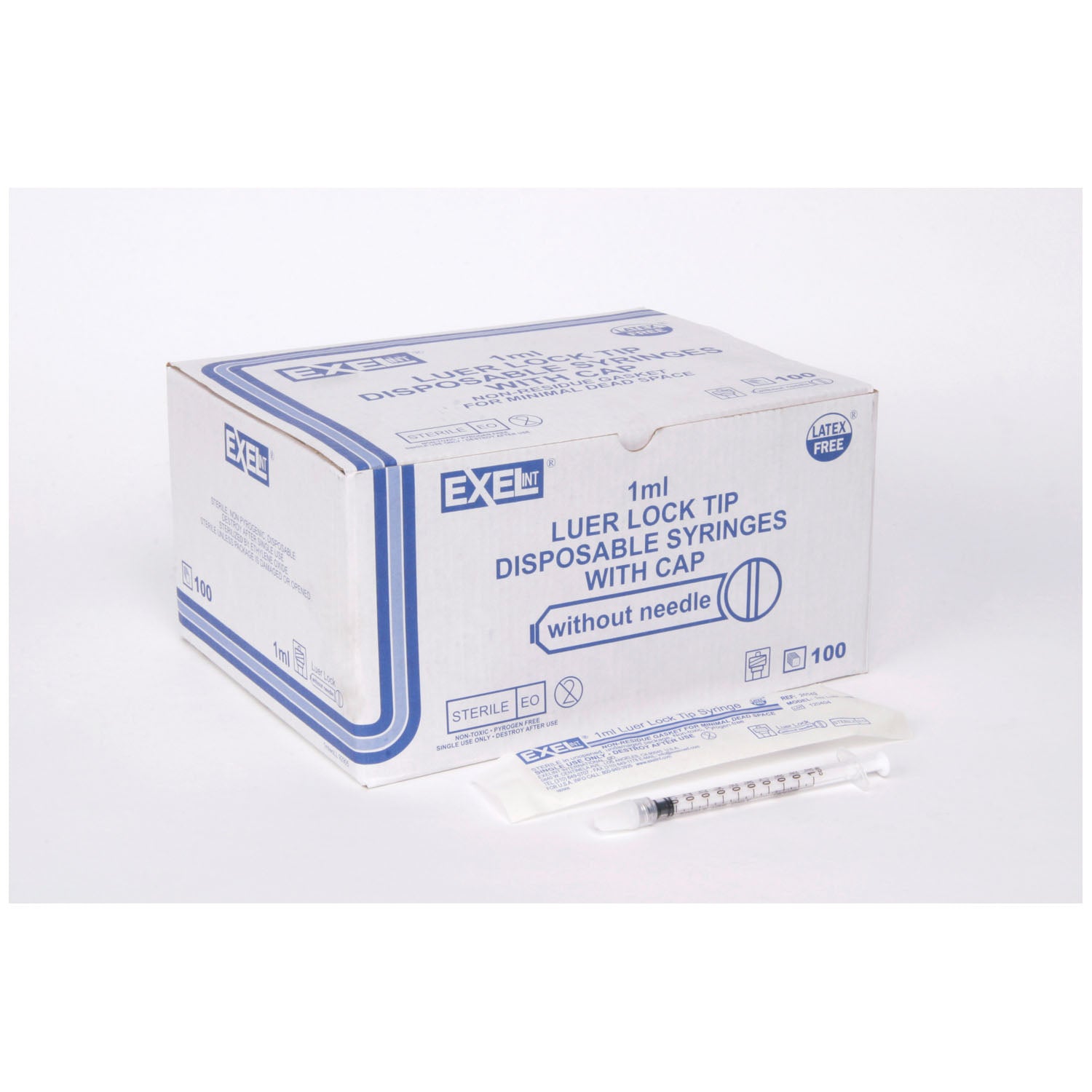 26049 - Exel Corporation - Tuberculin Syringe Only, 1cc, Low Dead Space Plunger, Luer Lock with Cap, 100/bx, 10 bx/cs , cs