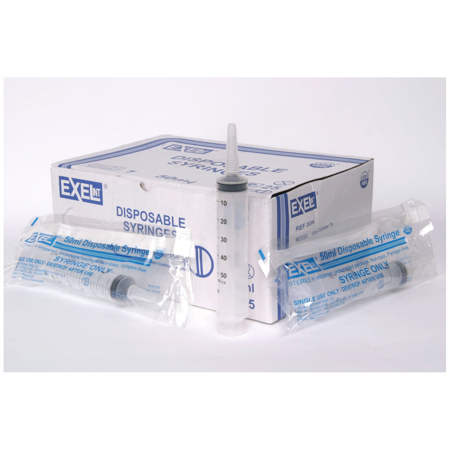 26304 - Exel Corporation - Catheter Tip Syringe, 50-60cc, With Cap, Centric, 25/bx, 6 bx/cs (32 cs/plt) , cs