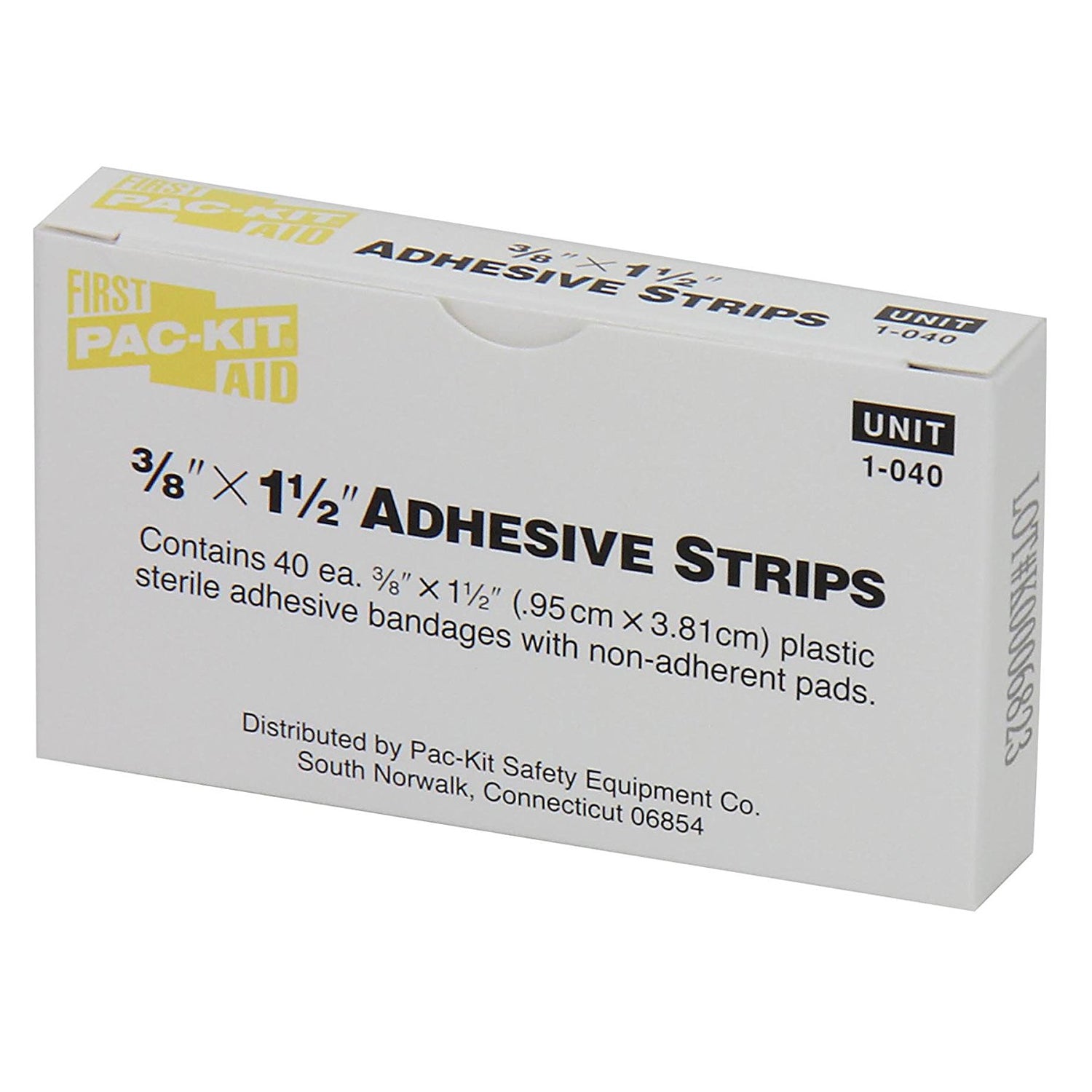 1-040 - First Aid Only/Acme United Corporation - Plastic Bandages, 3/8”x1.5”, 40/bx (DROP SHIP ONLY - $150 Minimum Order) , bx