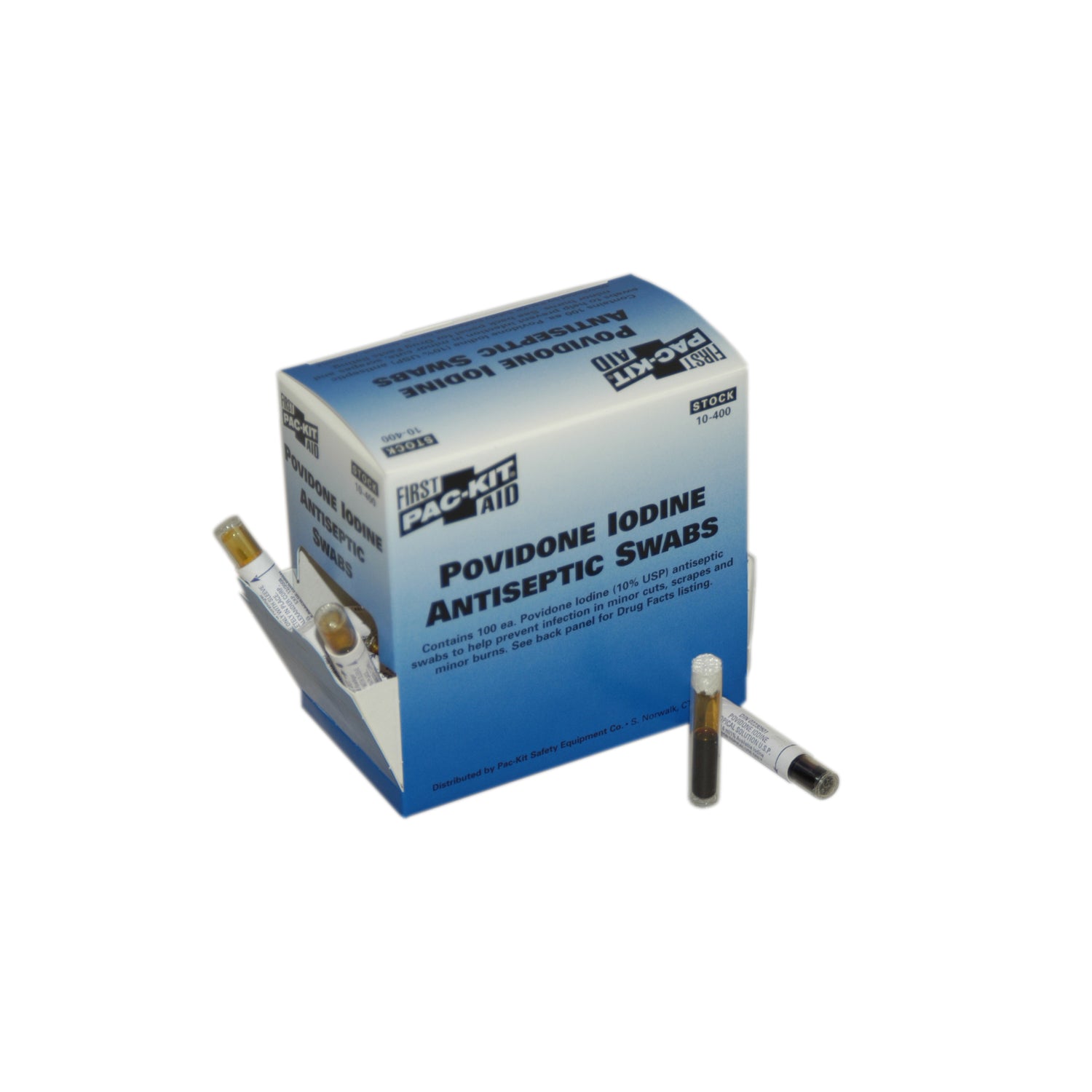 10-400 - First Aid Only/Acme United Corporation - PVP Iodine Swabs, 100/bx (DROP SHIP ONLY - $150 Minimum Order) , bx