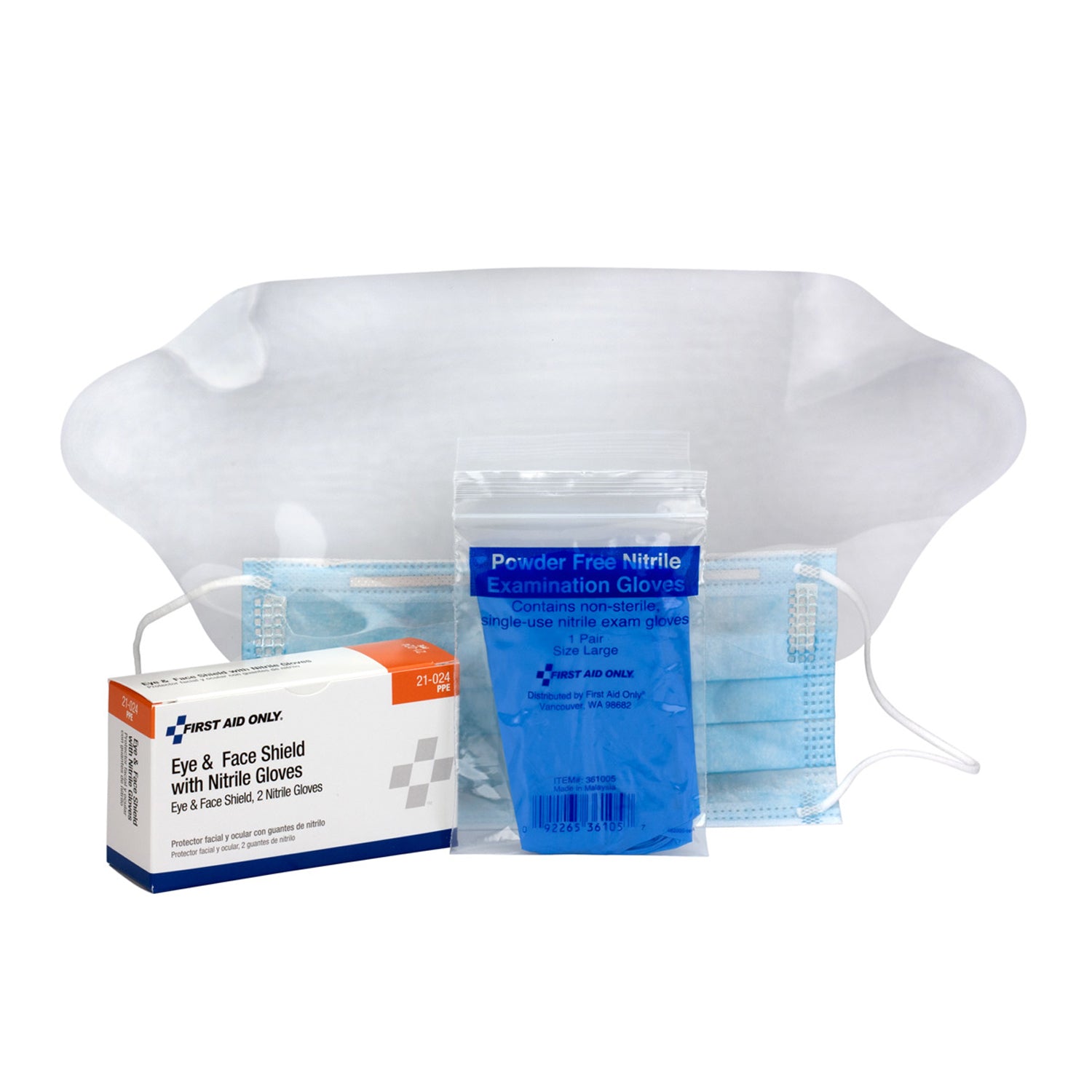 21-024 - First Aid Only/Acme United Corporation - Eye & Face Shield, w/ Gloves, 1 set/bx (DROP SHIP ONLY - $150 Minimum Order) , bx
