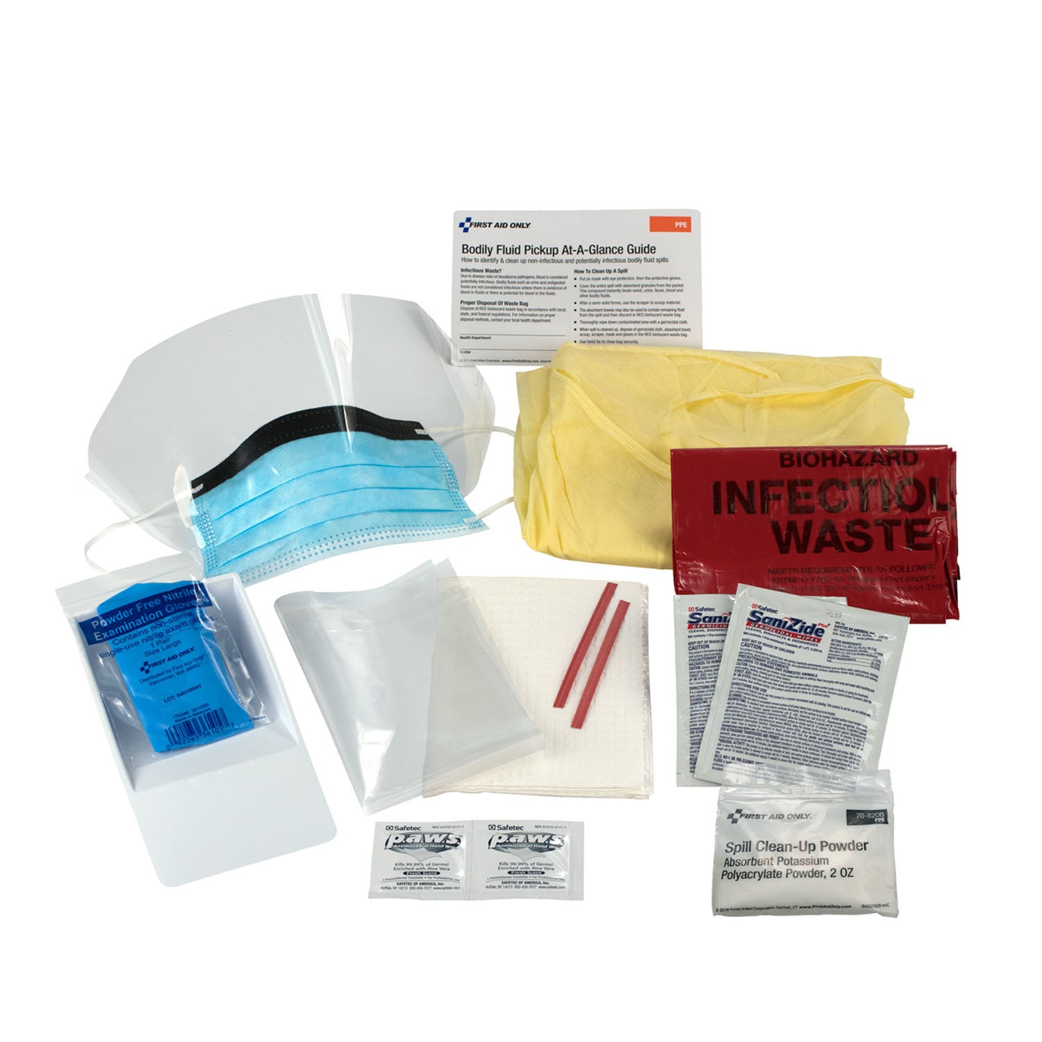 214-P - First Aid Only/Acme United Corporation - BBP Spill Clean Up Kit, Single Use Tray (DROP SHIP ONLY - $150 Minimum Order) , ea