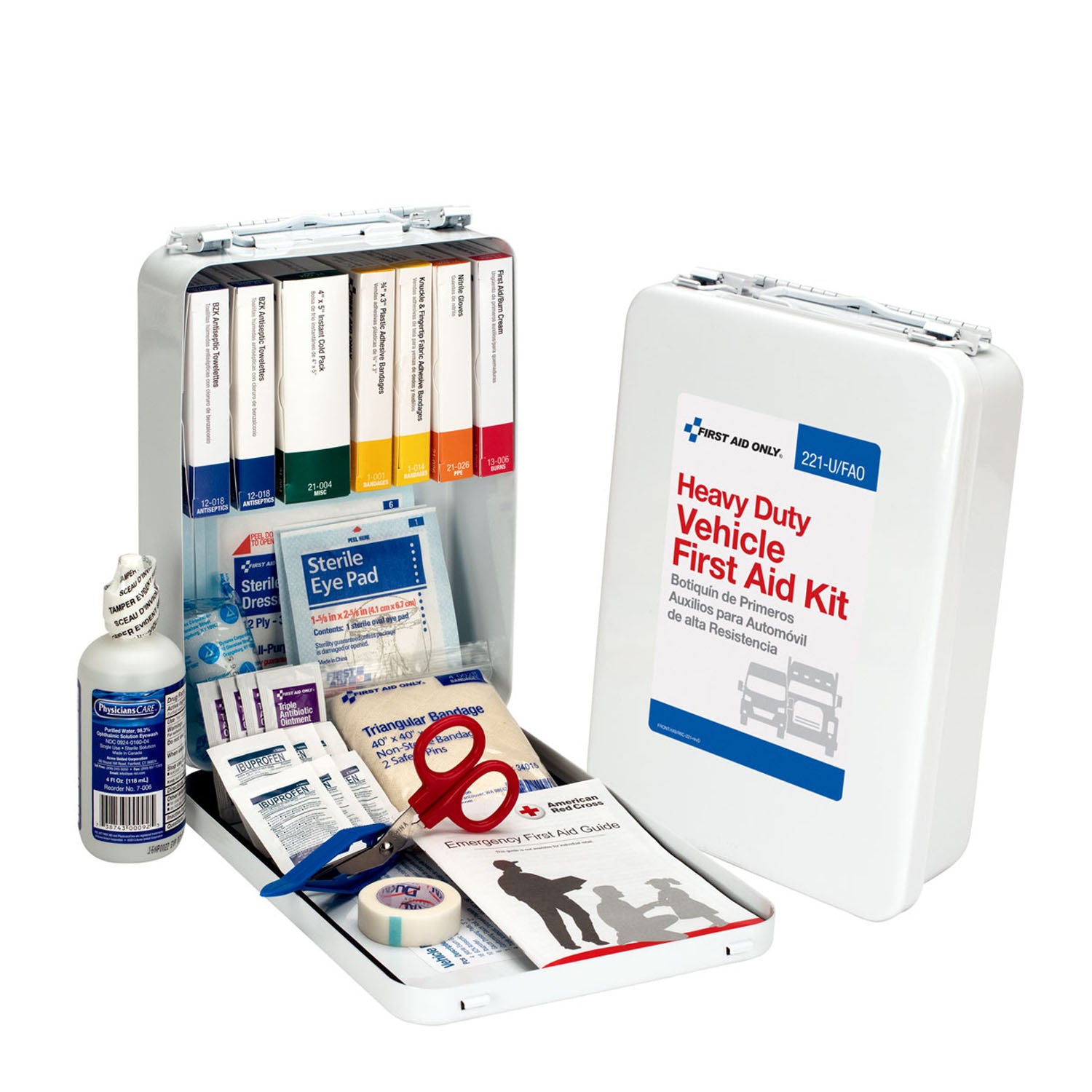 221-U/FAO - First Aid Only/Acme United Corporation - 25 Person Vehicle First Aid Kit, Metal Case (DROP SHIP ONLY - $150 Minimum Order) , ea