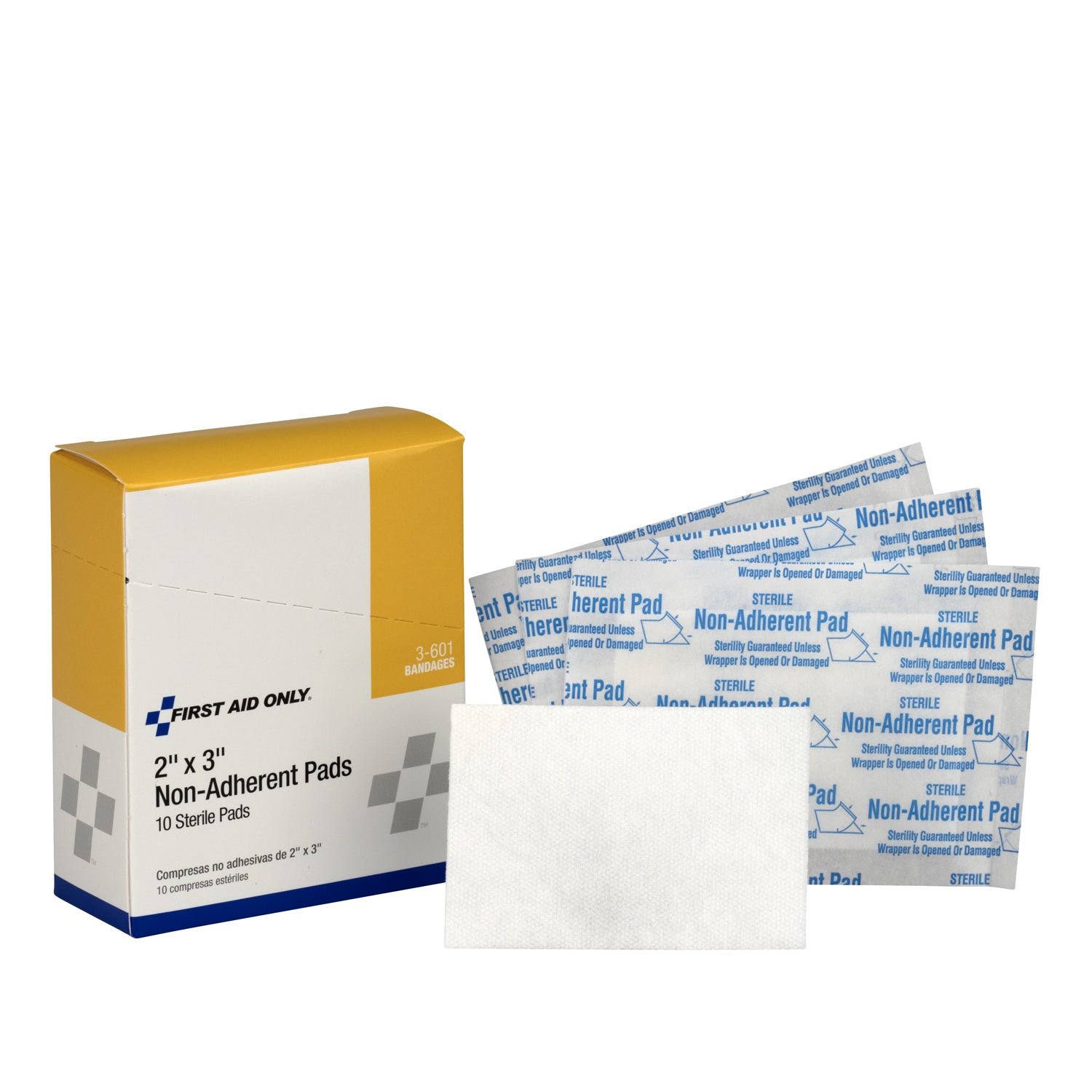 3-601 - First Aid Only/Acme United Corporation - Non-Adherent Pads, 2"x3", 10/bx (DROP SHIP ONLY - $150 Minimum Order) , bx