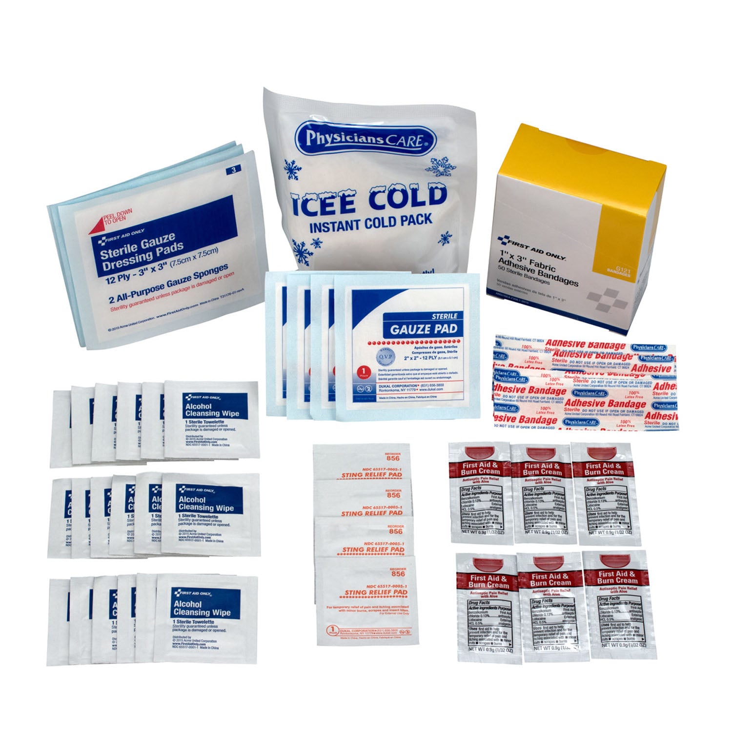 40001-001 - First Aid Only/Acme United Corporation - Basic First Aid Refill Kit, 95 Pieces (DROP SHIP ONLY - $150 Minimum Order) , ea