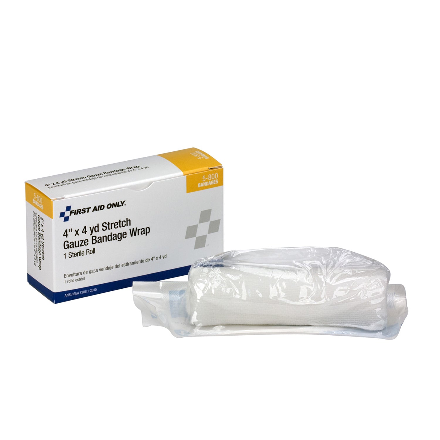 5-800 - Primeros auxilios/Acme United Corporation - Gasa elástica estéril, 4" x 4yd, 1/caja (SOLO ENVÍO DIRECTO - Pedido mínimo de $150) , caja