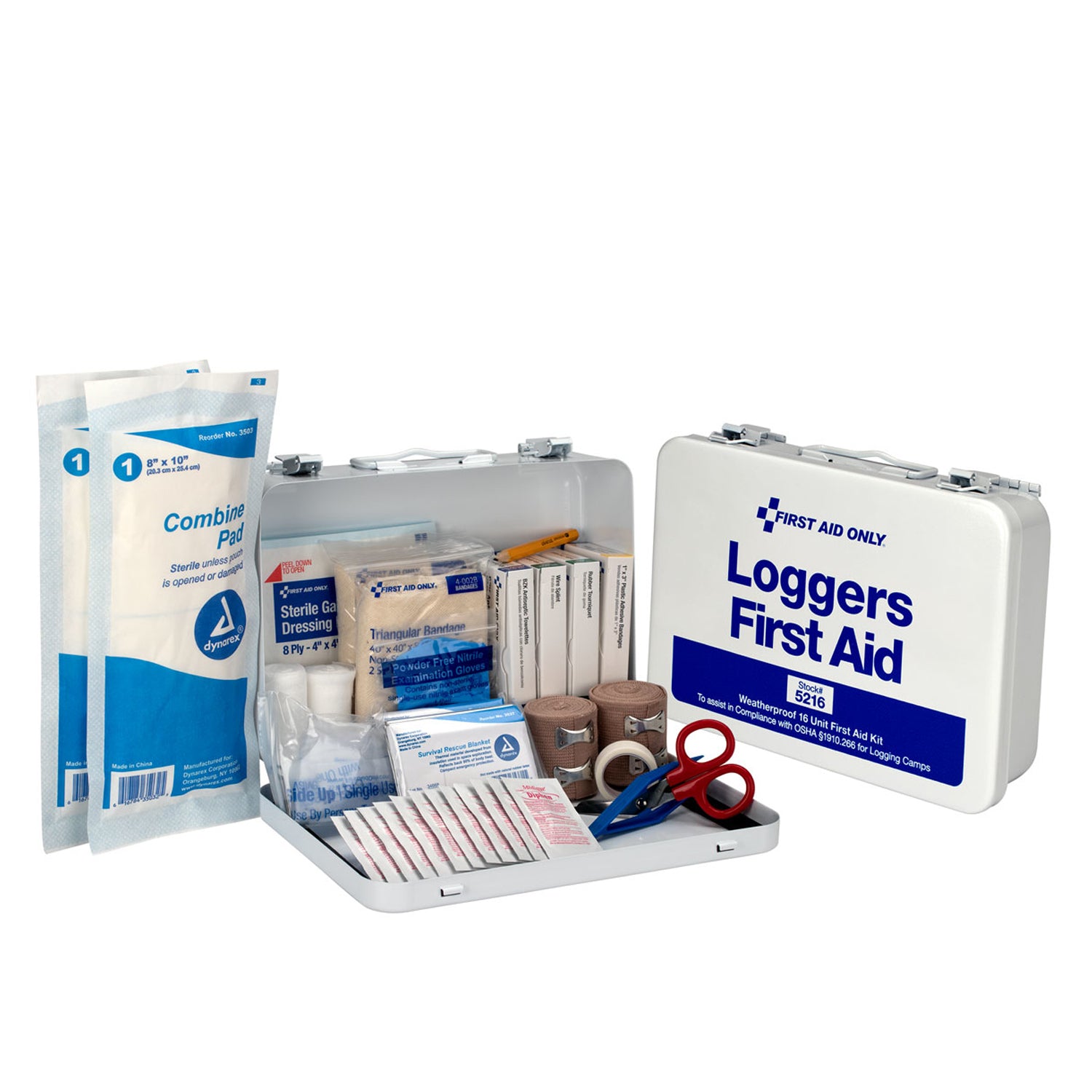 5216 - Solo primeros auxilios/Acme United Corporation - Botiquín de primeros auxilios para leñadores, para 25 personas, estuche de metal (SOLO ENVÍO DIRECTO - Pedido mínimo de $150), c/u