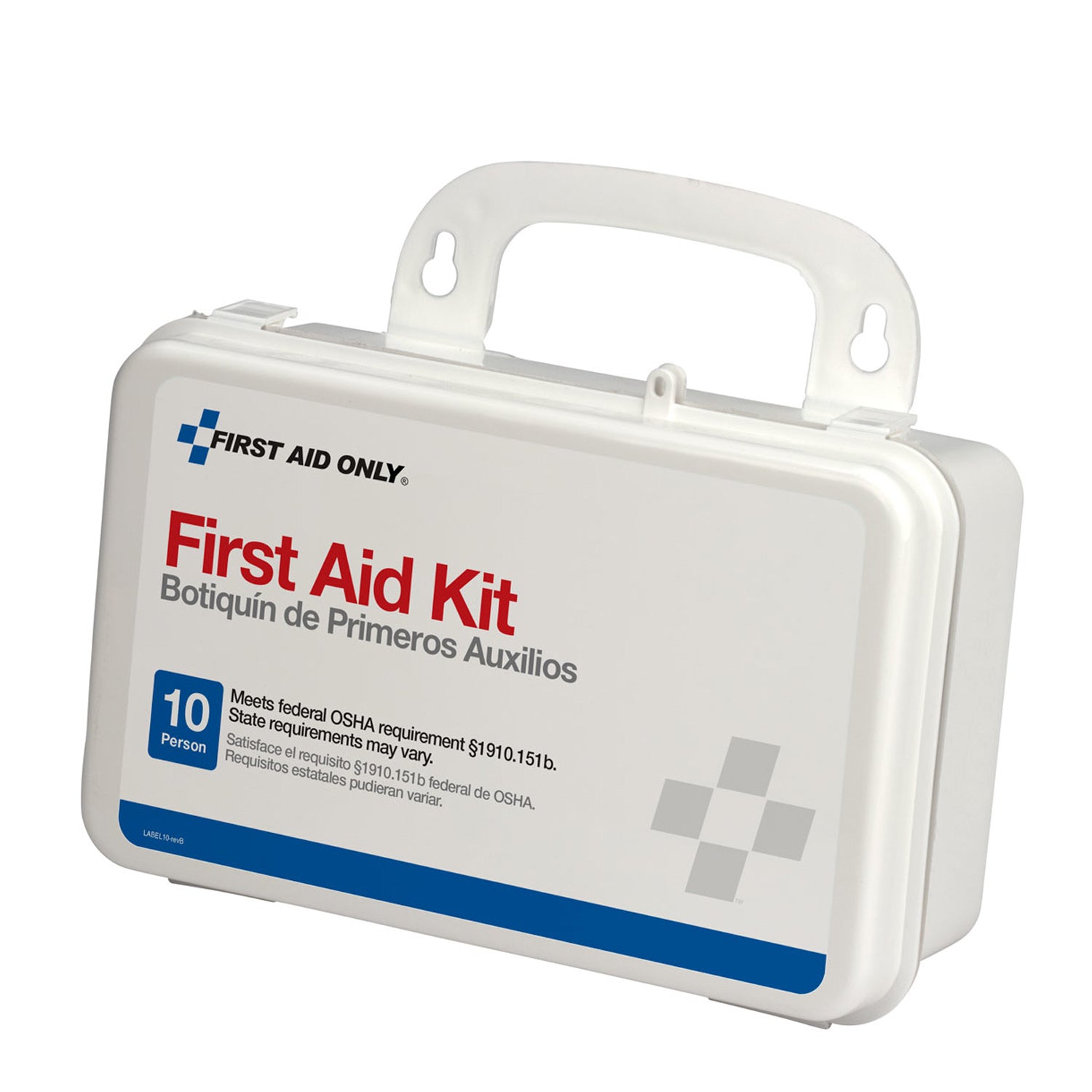 6060C - Primeros auxilios solamente/Acme United Corporation - Botiquín de primeros auxilios, para 10 personas, estuche de plástico, logotipo personalizado, 48 unidades (SOLO ENVÍO DIRECTO - Pedido mínimo de $150), caja