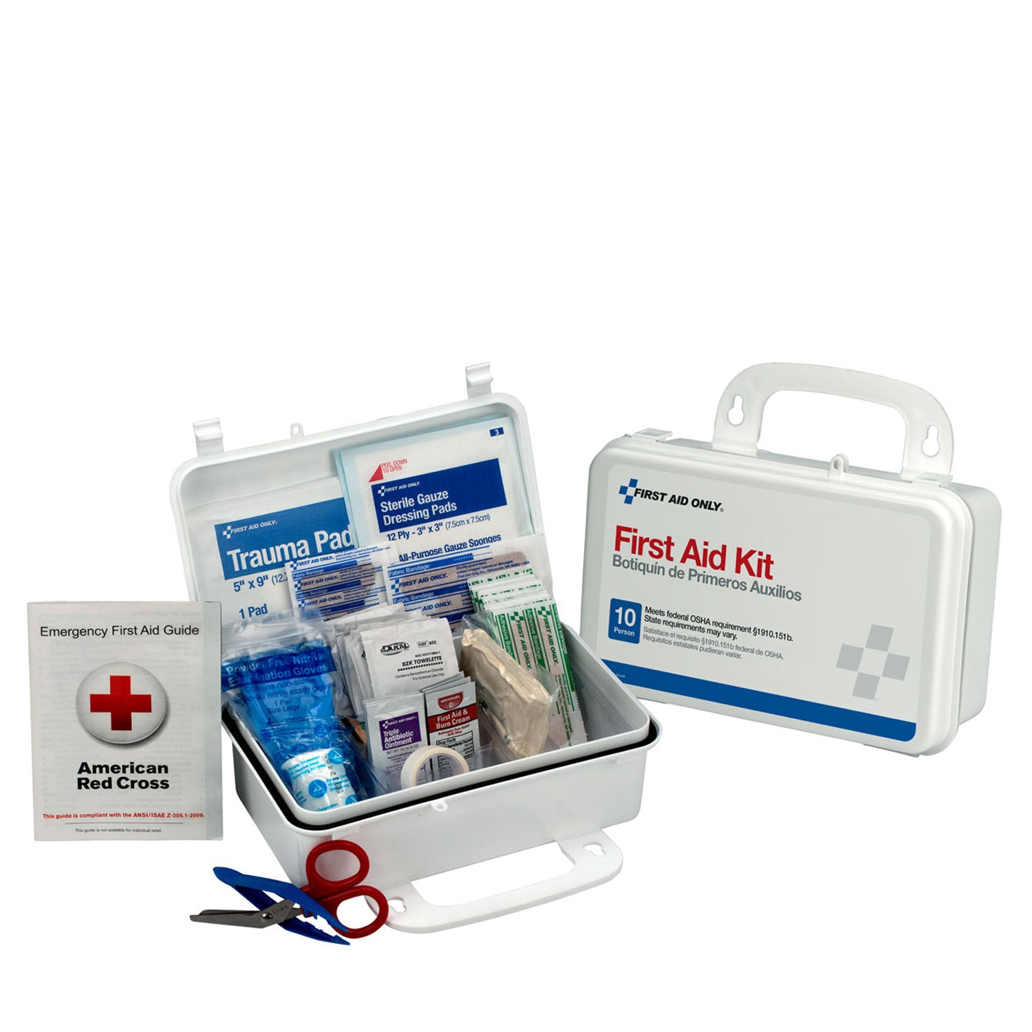6060 - First Aid Only/Acme United Corporation - 10 Person First Aid Kit, Plastic Case (DROP SHIP ONLY - $150 Minimum Order) , ea