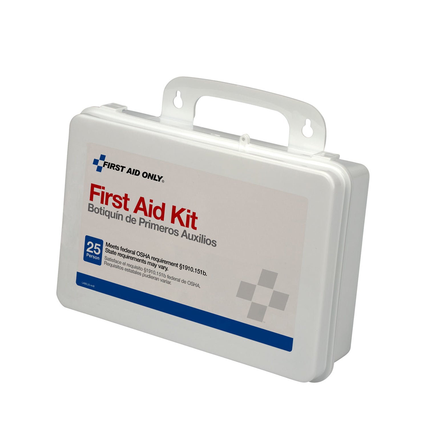 6082C - Solo primeros auxilios/Acme United Corporation - Botiquín de primeros auxilios, para 25 personas, estuche de plástico, logotipo personalizado, 48 unidades (SOLO ENVÍO DIRECTO - Pedido mínimo de $150), caja