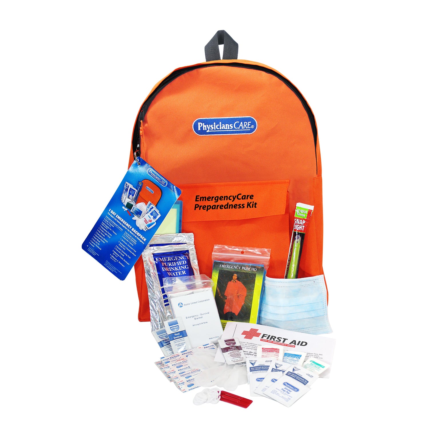 90123 - First Aid Only/Acme United Corporation - Emergency Preparedness 1 Day Backpack (DROP SHIP ONLY - $150 Minimum Order) , ea