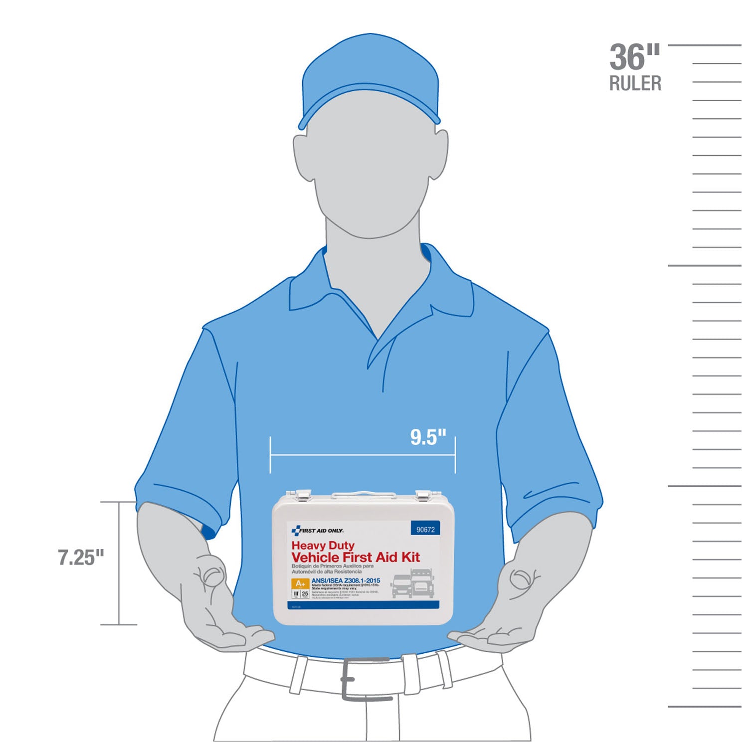 90672 - First Aid Only/Acme United Corporation - 25 Person Vehicle ANSI A+ First Aid Kit, Metal Case (DROP SHIP ONLY - $150 Minimum Order) , ea