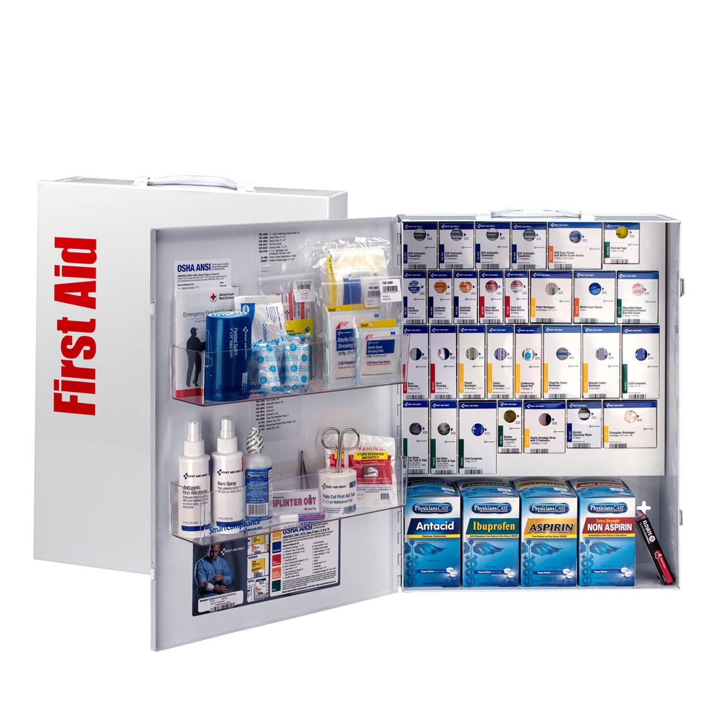 90732 - First Aid Only/Acme United Corporation - Smart Compliance General Business First Aid Cabinet w/ Meds, XL, Metal (DROP SHIP ONLY - $150 Minimum Order) , ea