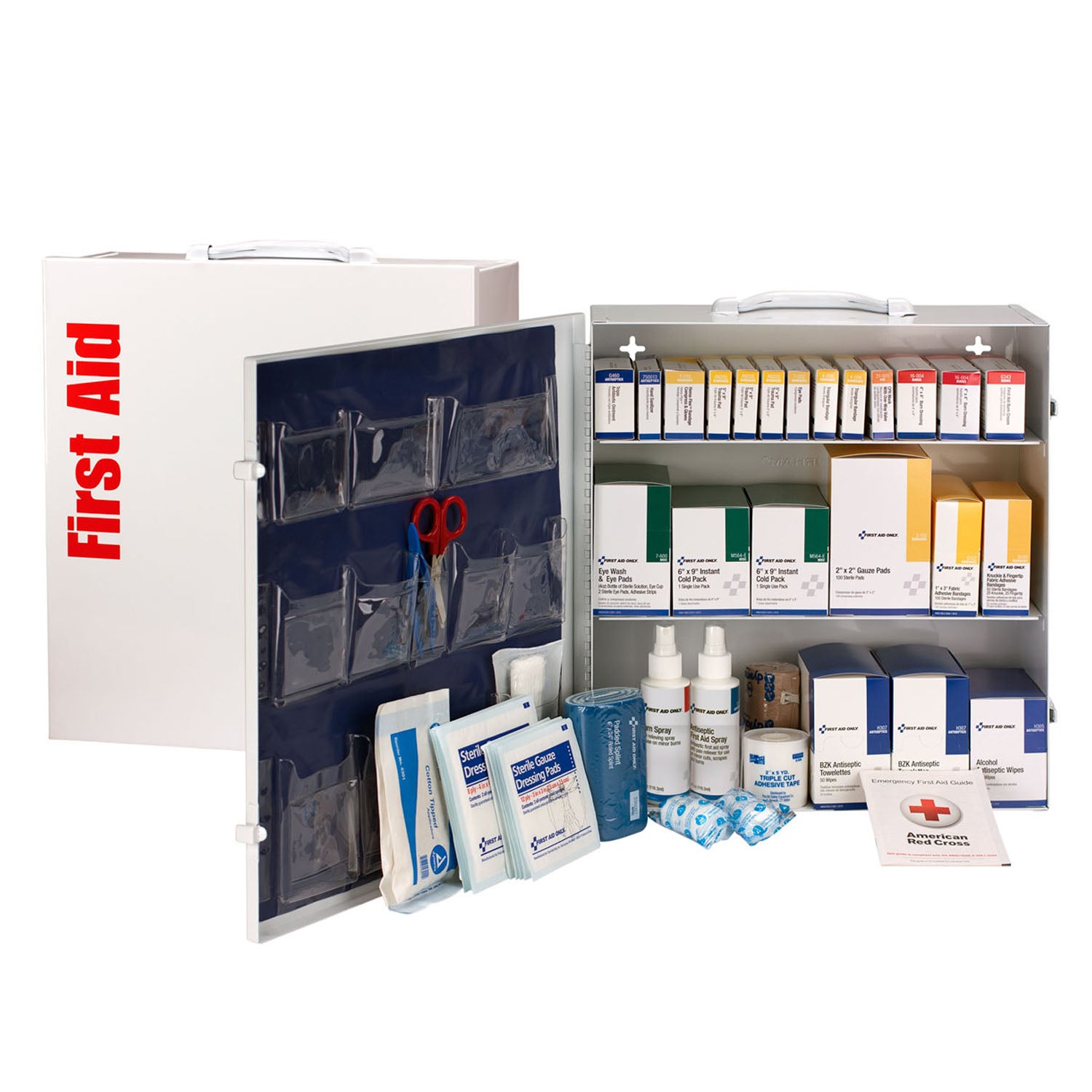 90790 - Solo primeros auxilios/Acme United Corporation - Gabinete de metal de 3 estantes para primeros auxilios ANSI B+, sin medicamentos (SOLO ENVÍO DIRECTO - Pedido mínimo de $150), c/u