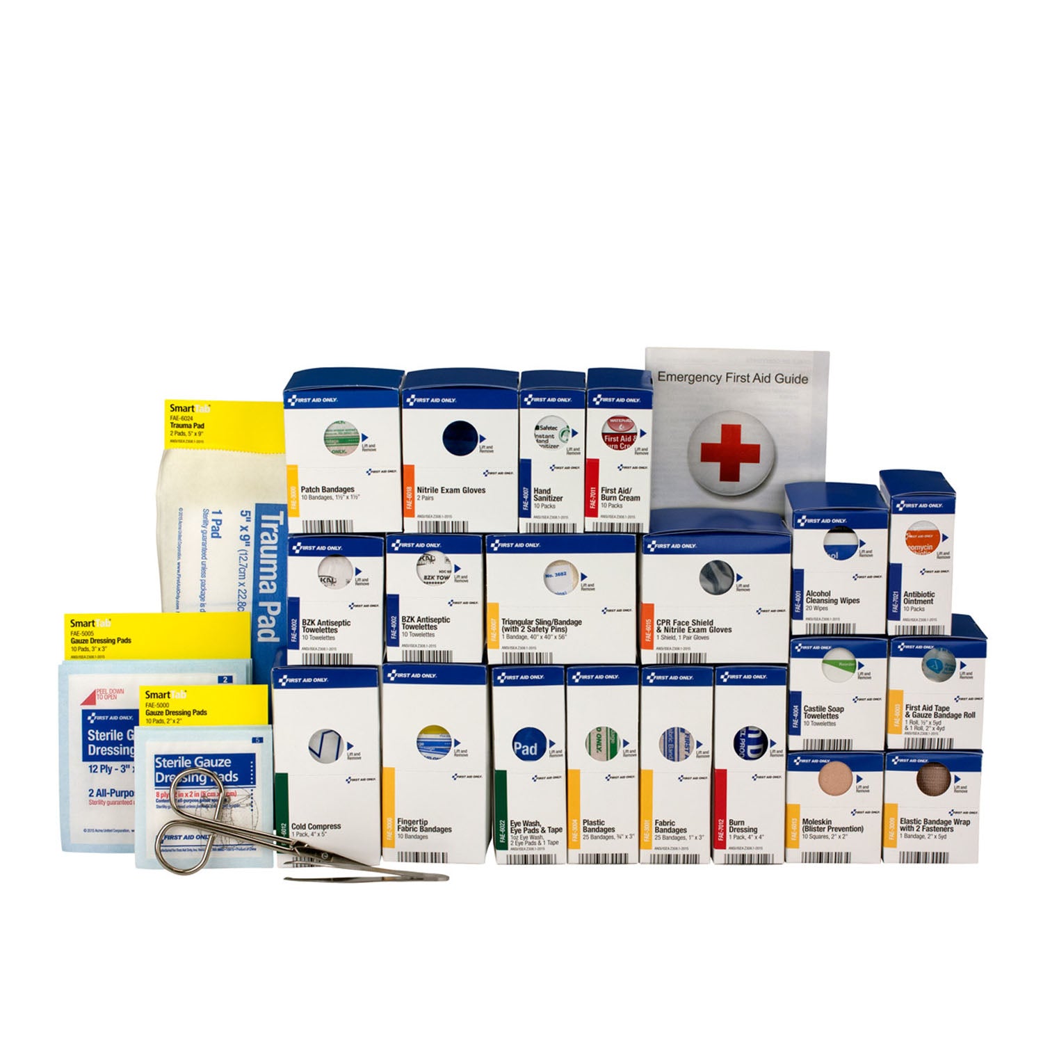 90827 - First Aid Only/Acme United Corporation - Smart Compliance Refill Pack,大號,不含藥品,ANSI A+ 認證(僅限代發貨 - 最低訂單金額 150 美元),每個