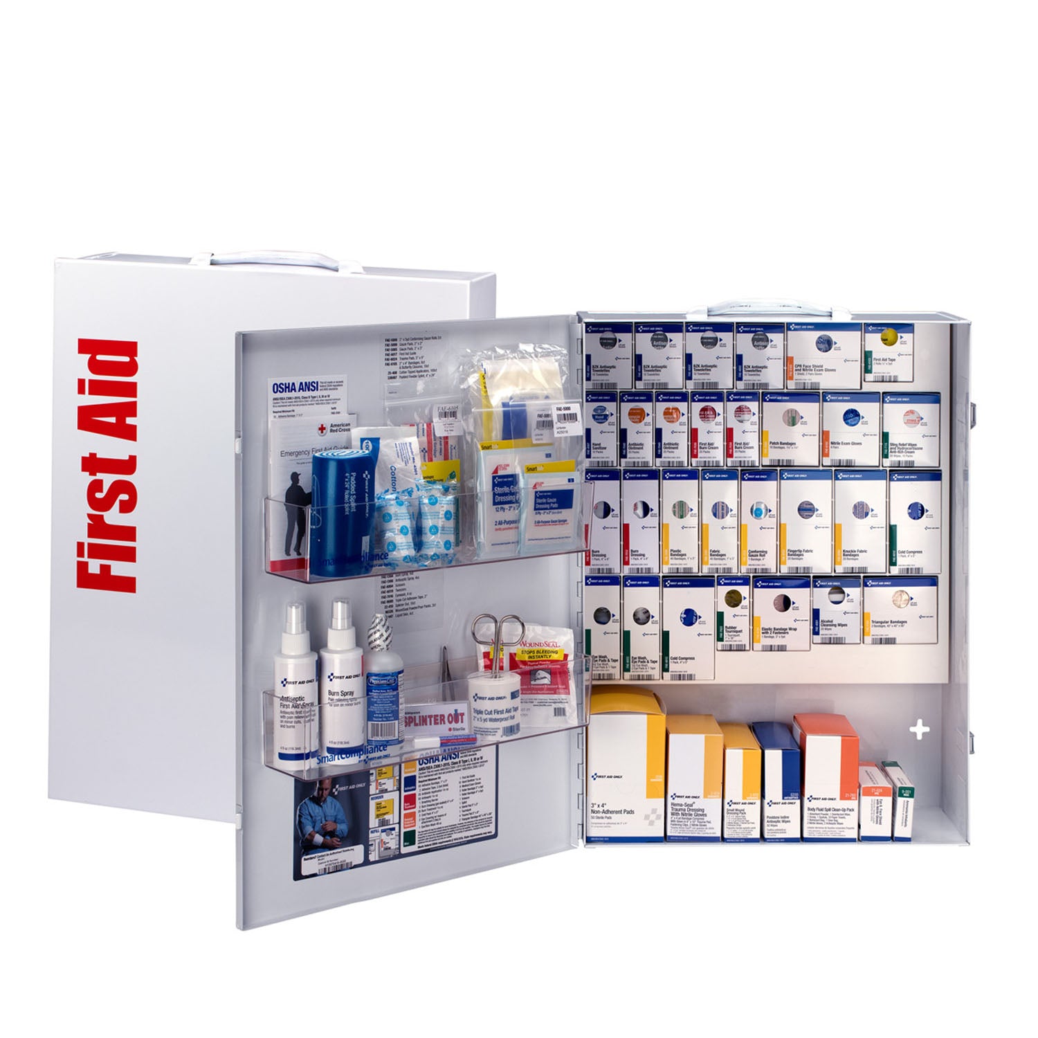 90829 - Solo primeros auxilios/Acme United Corporation - Botiquín de primeros auxilios para negocios generales Smart Compliance sin medicamentos, XL, metal (SOLO ENVÍO DIRECTO - Pedido mínimo de $150), c/u