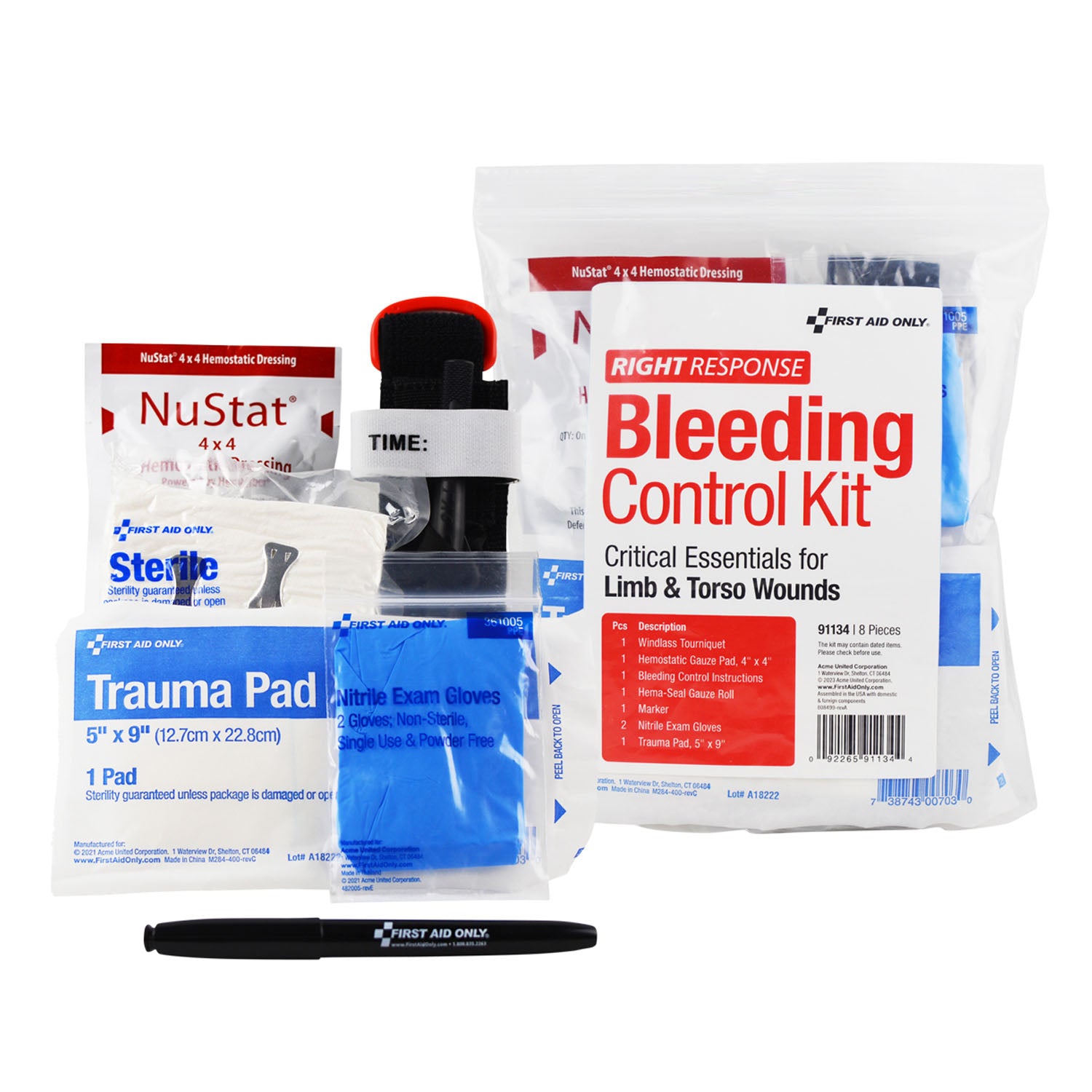 91134 - First Aid Only/Acme United Corporation - 止血包,Core Pro(僅限代發貨 - 最低訂單金額 150 美元),每個