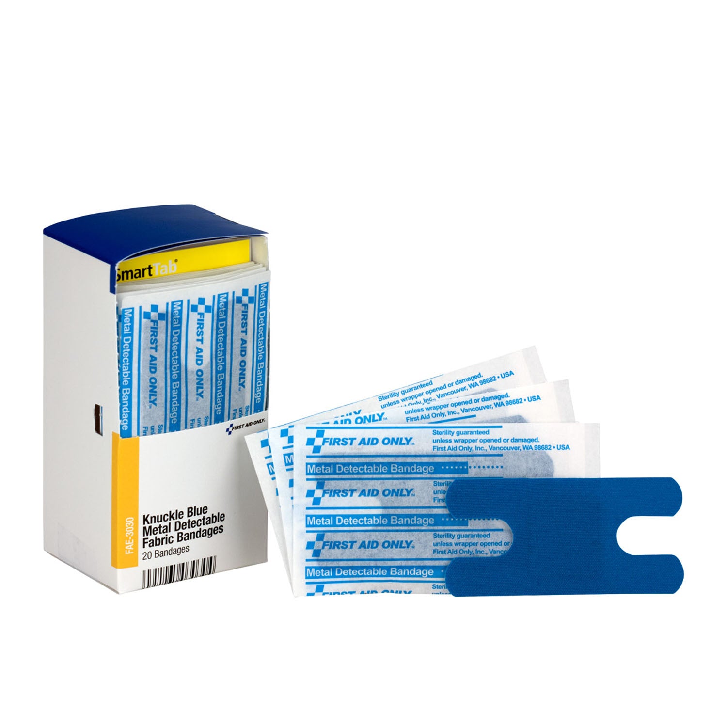 FAE-3030 - First Aid Only/Acme United Corporation - SC Refill, Includes: Blue Metal Detectable Knuckle Bandages, 20/bx (DROP SHIP ONLY) , bx