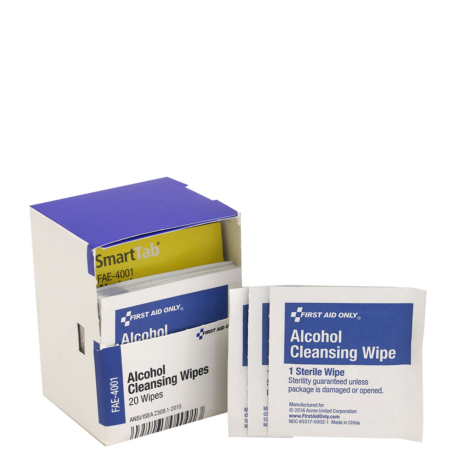 FAE-4001-001 - First Aid Only/Acme United Corporation - SC Refill, Includes: Alcohol Wipes, 20/bx (DROP SHIP ONLY - $150 Minimum Order) , bx