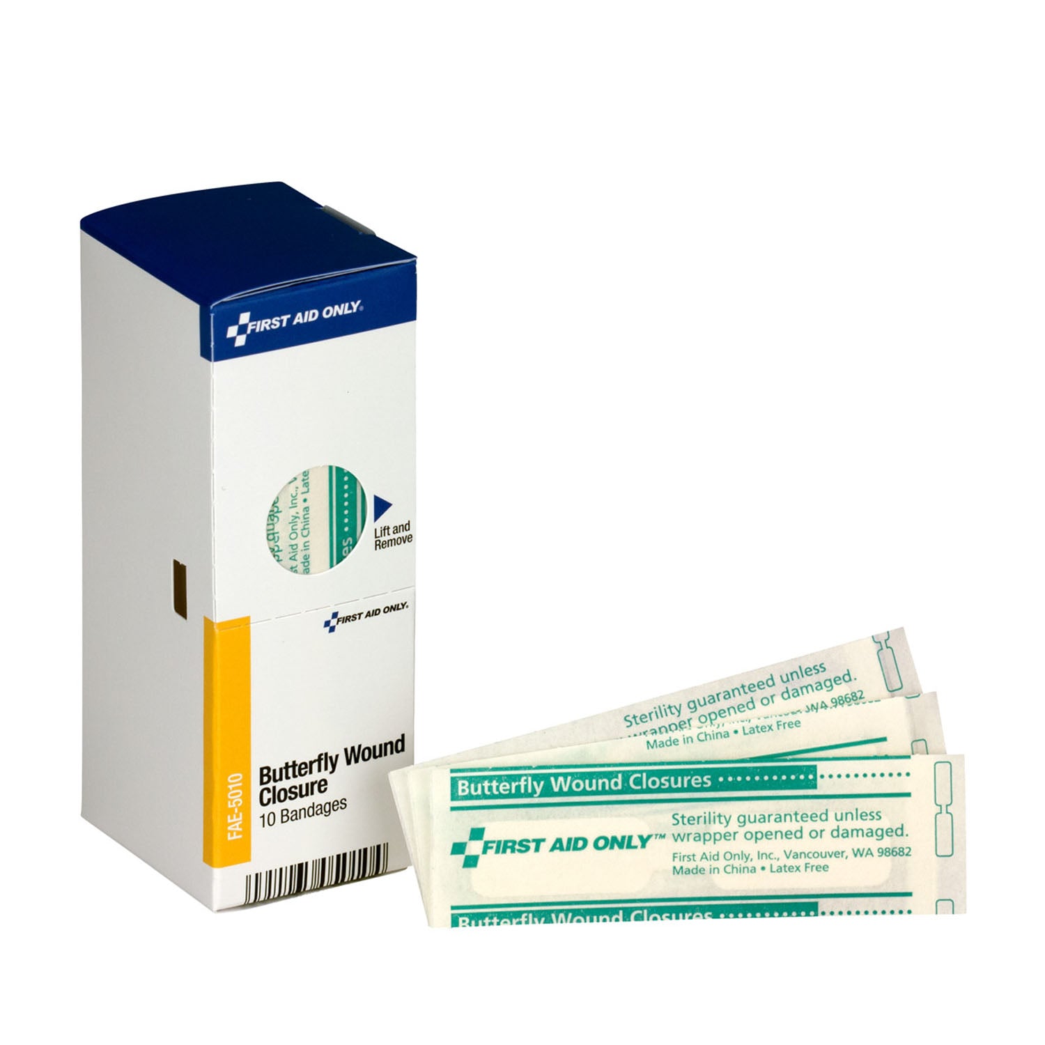 FAE-5010 - First Aid Only/Acme United Corporation - SC Refill, Includes: Butterfly Wound Closures, 10/bx (DROP SHIP ONLY - $150 Minimum Order) , bx