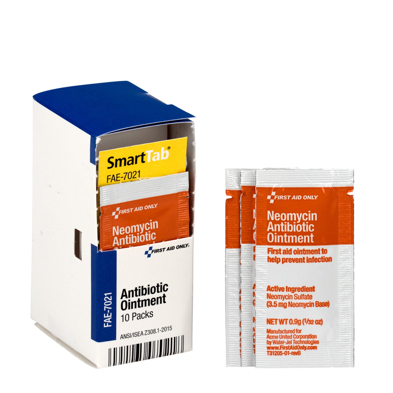 FAE-7021 - First Aid Only/Acme United Corporation - SC Refill, Includes: Antibiotic Ointment, 10/bx, 24bx/cs (DROP SHIP ONLY - $150 Minimum Order) (Inventory available while supplies last, then item will be DROP SHIP ONLY) , cs