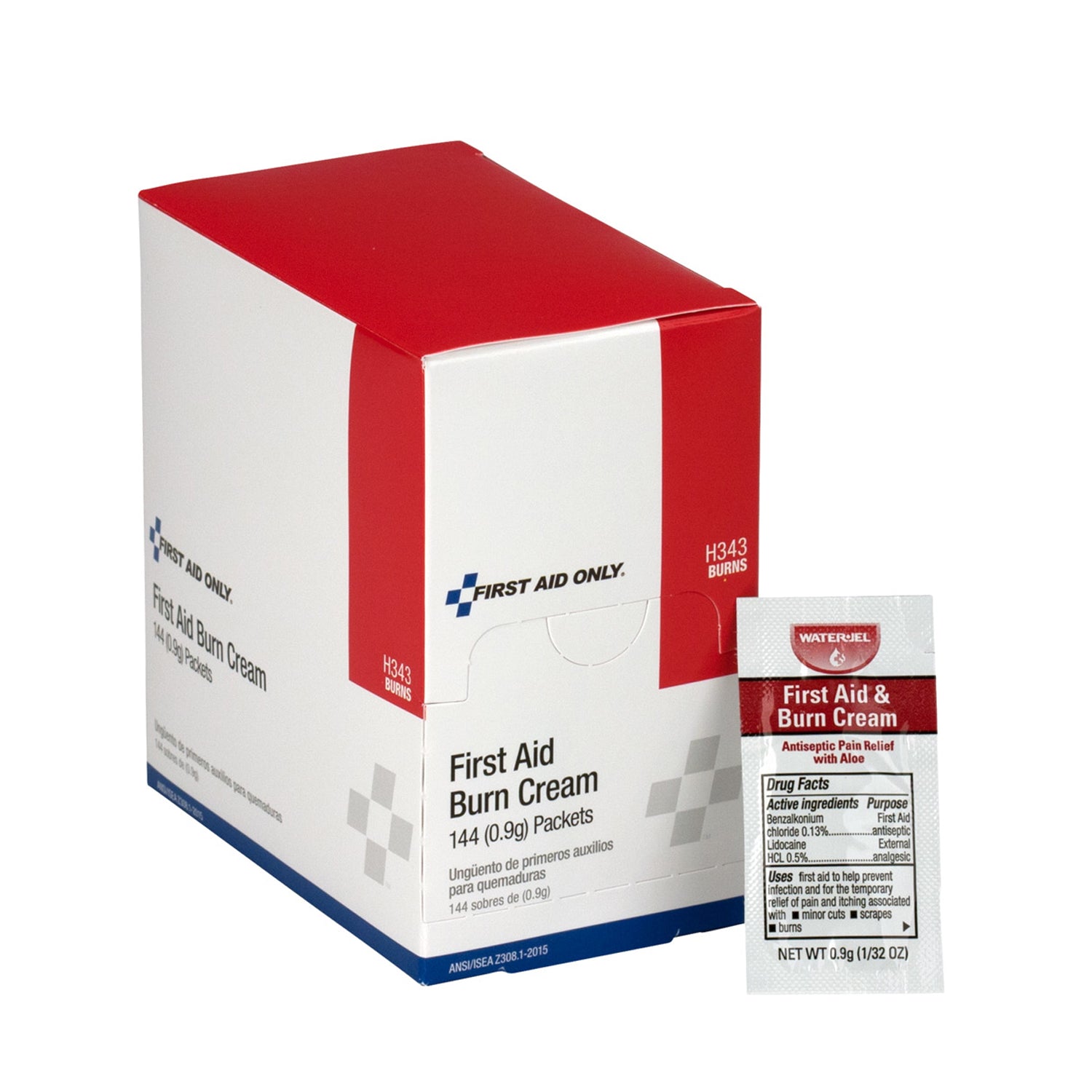 H343 - First Aid Only/Acme United Corporation - 急救燒傷膏,144 支/盒(僅限代發貨 - 最低訂購金額 150 美元),盒