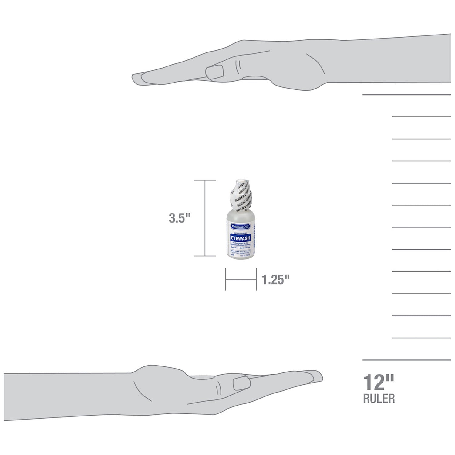 K708 - First Aid Only/Acme United Corporation - Eyewash Bottle, Screw Cap, 1oz , 144/cs (DROP SHIP ONLY - $150 Minimum Order) , cs
