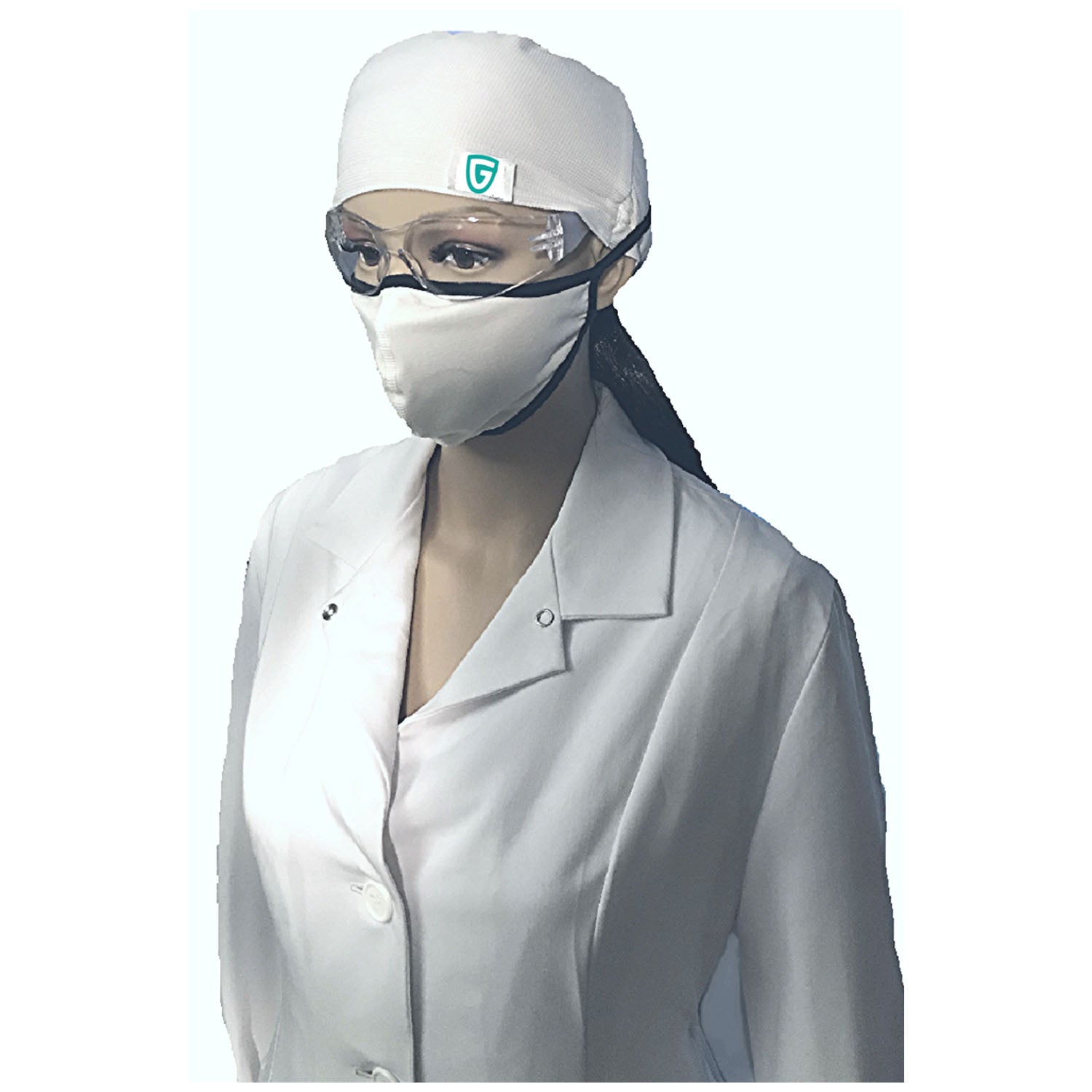 MSK-0001-0080 - Gant Medical - Reusable Face Mask, White w/ white elastic ear loops, Washable, Autoclavable, Reusable. 2 layers, anti-microbial/moisture wicking inner, 100% Cotton outer, 25/bg (To Be DISCONTINUED) , bg
