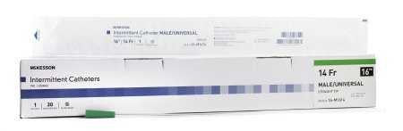 1020813 - McKesson - McKesson 16'' Unisex Uncoated Intermittent Catheter, 14 Fr., Straight Tip, Case of 300, (CS)